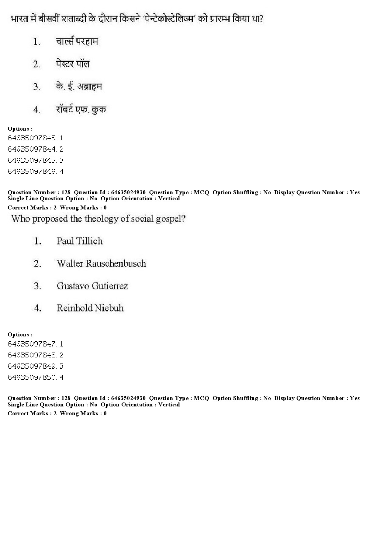 UGC NET Comparative Study of Religions Question Paper June 2019 108