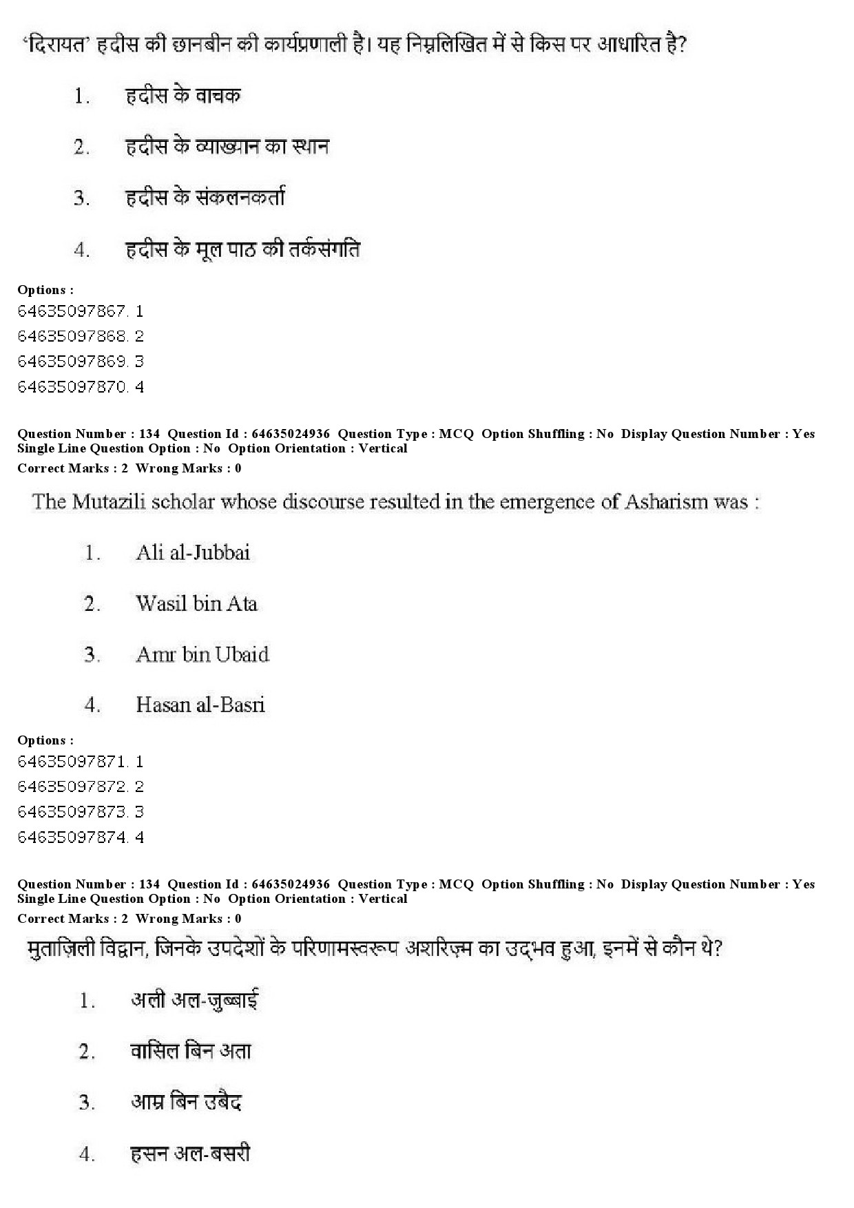 UGC NET Comparative Study of Religions Question Paper June 2019 113