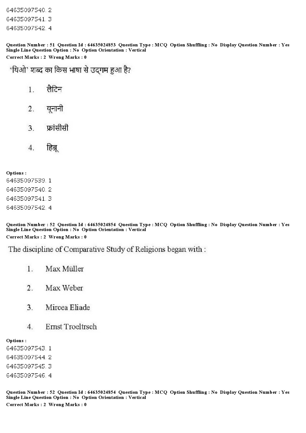 UGC NET Comparative Study of Religions Question Paper June 2019 41