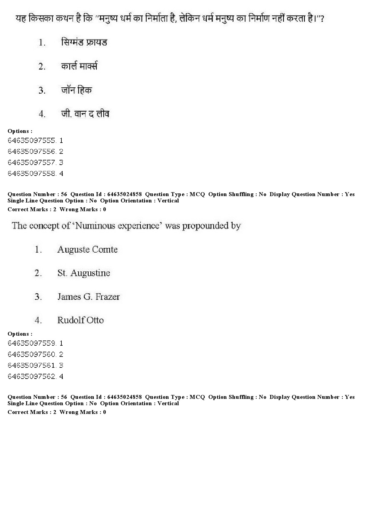 UGC NET Comparative Study of Religions Question Paper June 2019 45