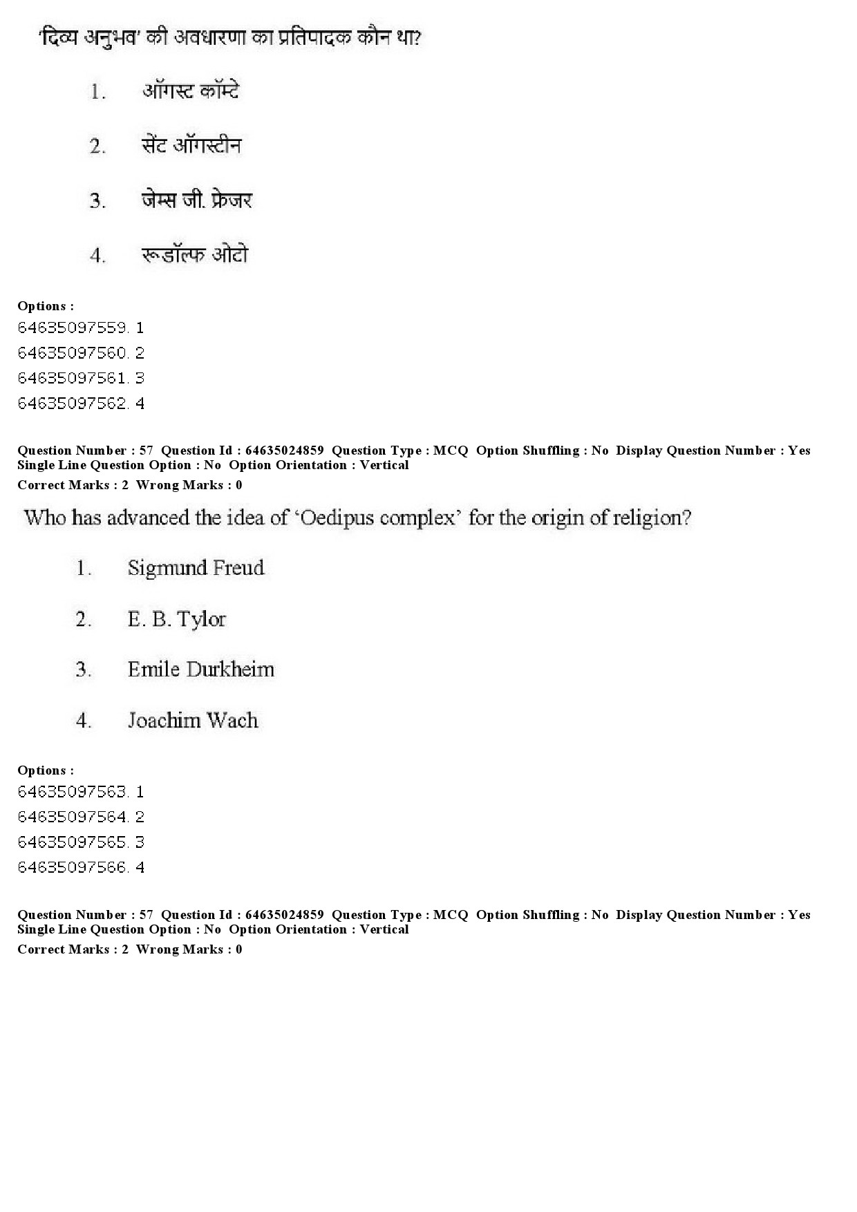 UGC NET Comparative Study of Religions Question Paper June 2019 46