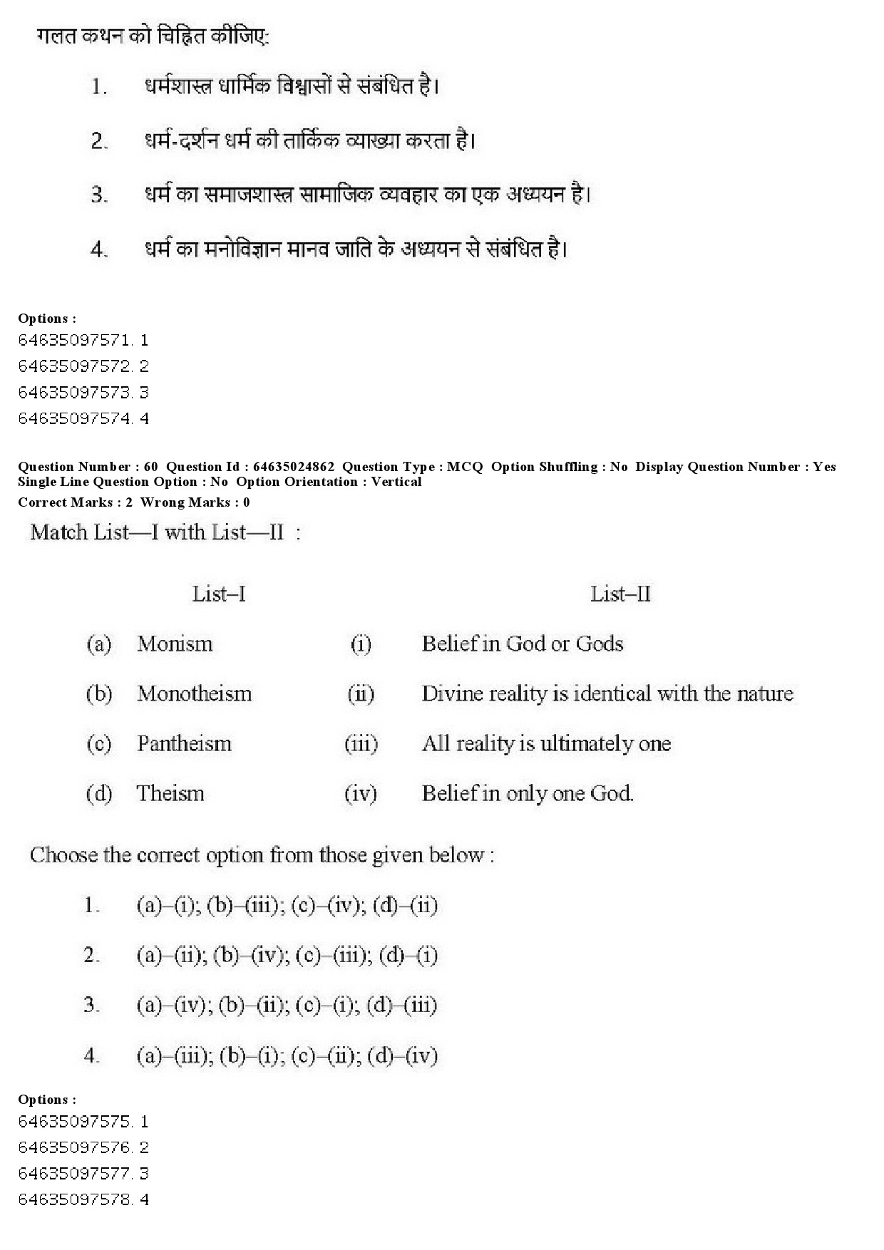 UGC NET Comparative Study of Religions Question Paper June 2019 49