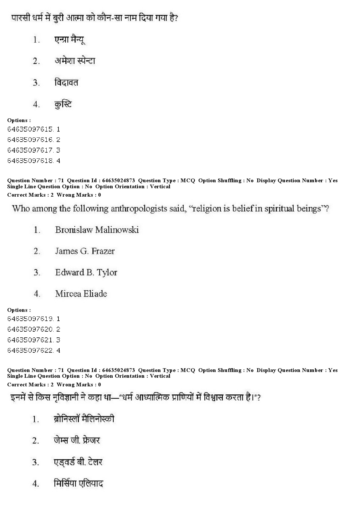 UGC NET Comparative Study of Religions Question Paper June 2019 59