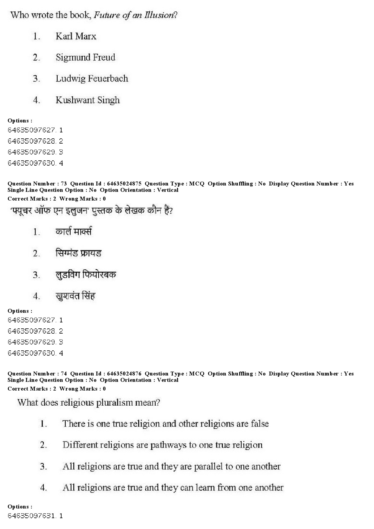 UGC NET Comparative Study of Religions Question Paper June 2019 61