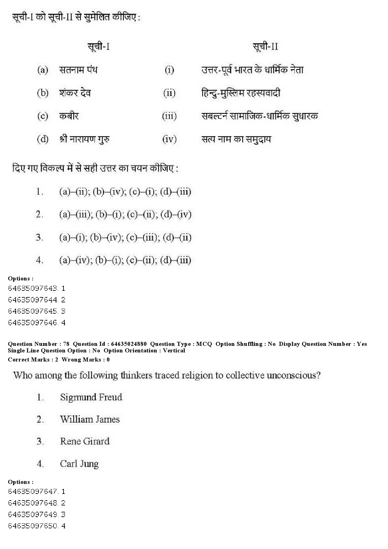 UGC NET Comparative Study of Religions Question Paper June 2019 65