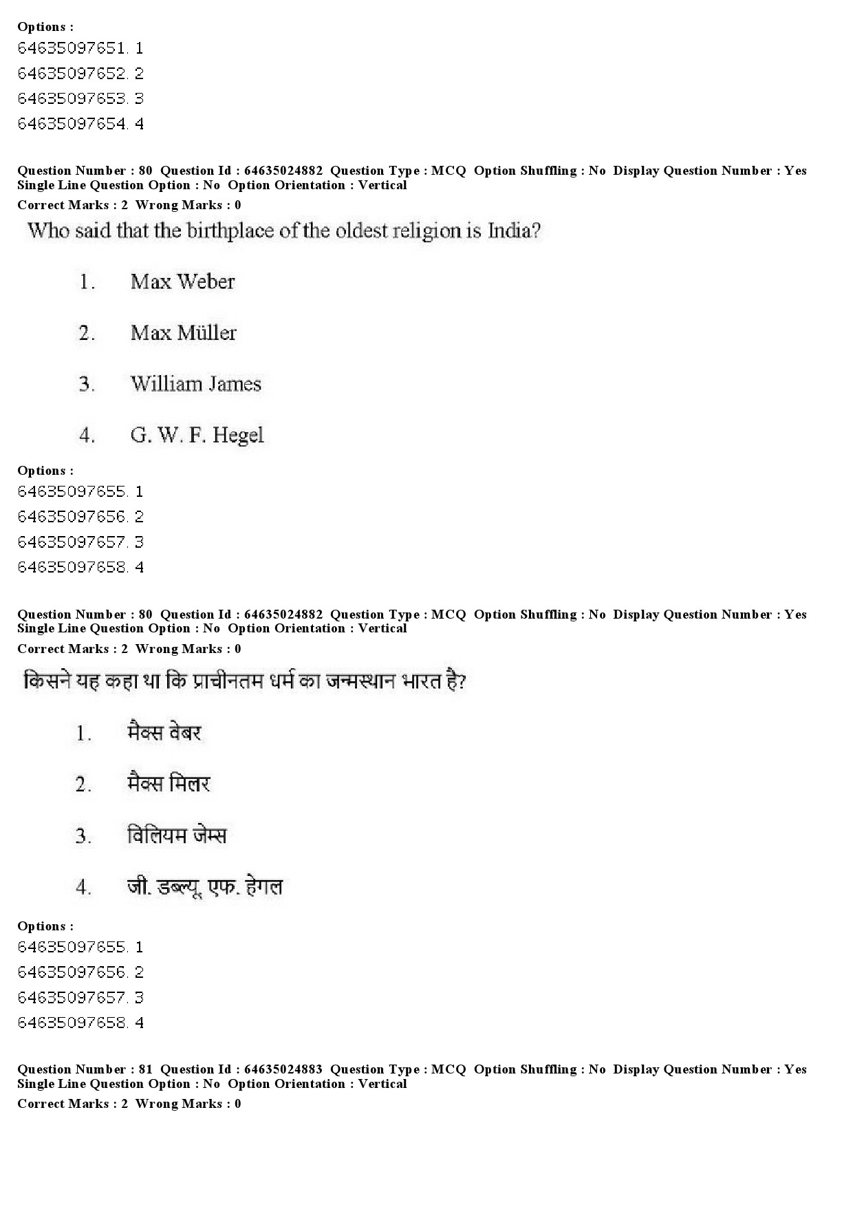 UGC NET Comparative Study of Religions Question Paper June 2019 67