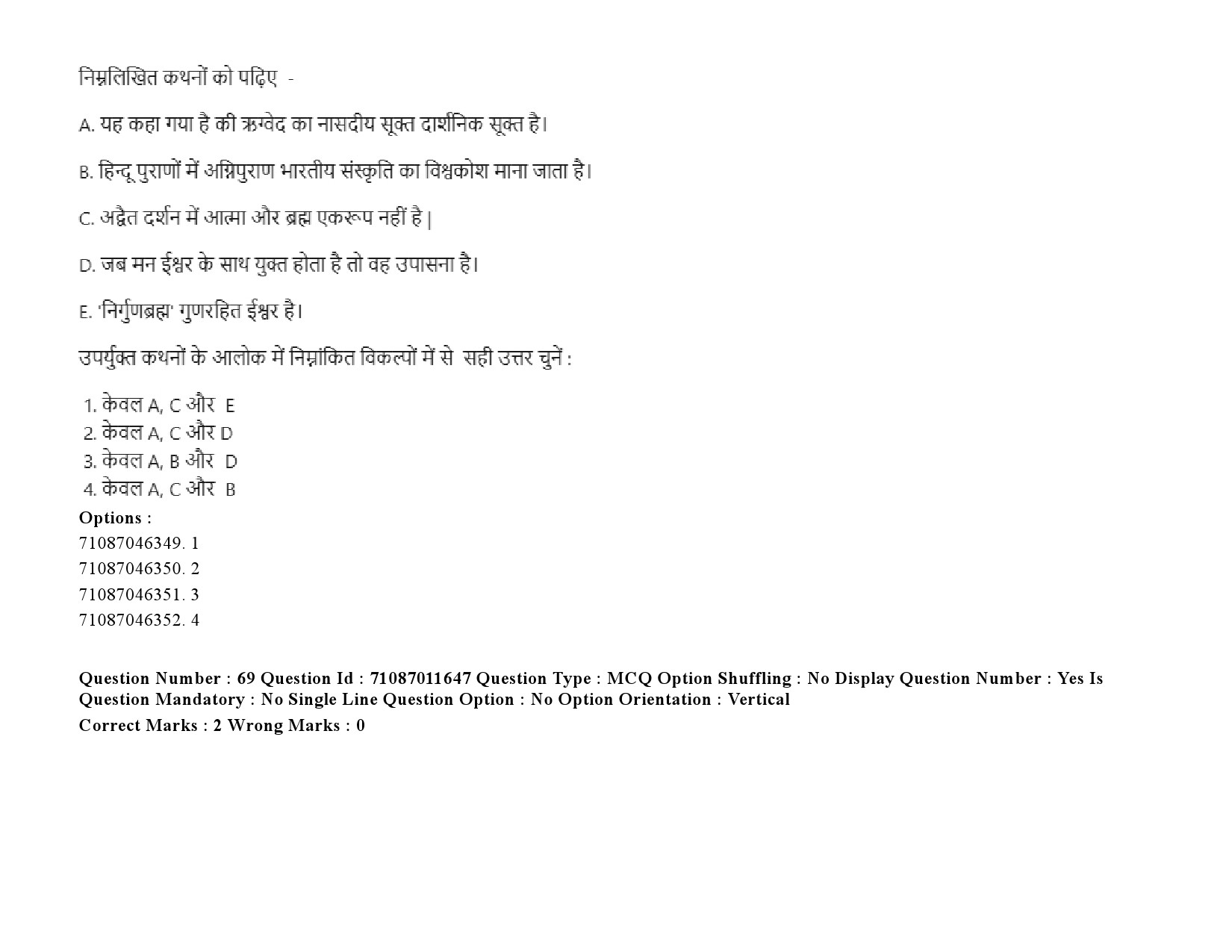 UGC NET Comparative Study of Religions Question Paper September 2020 104