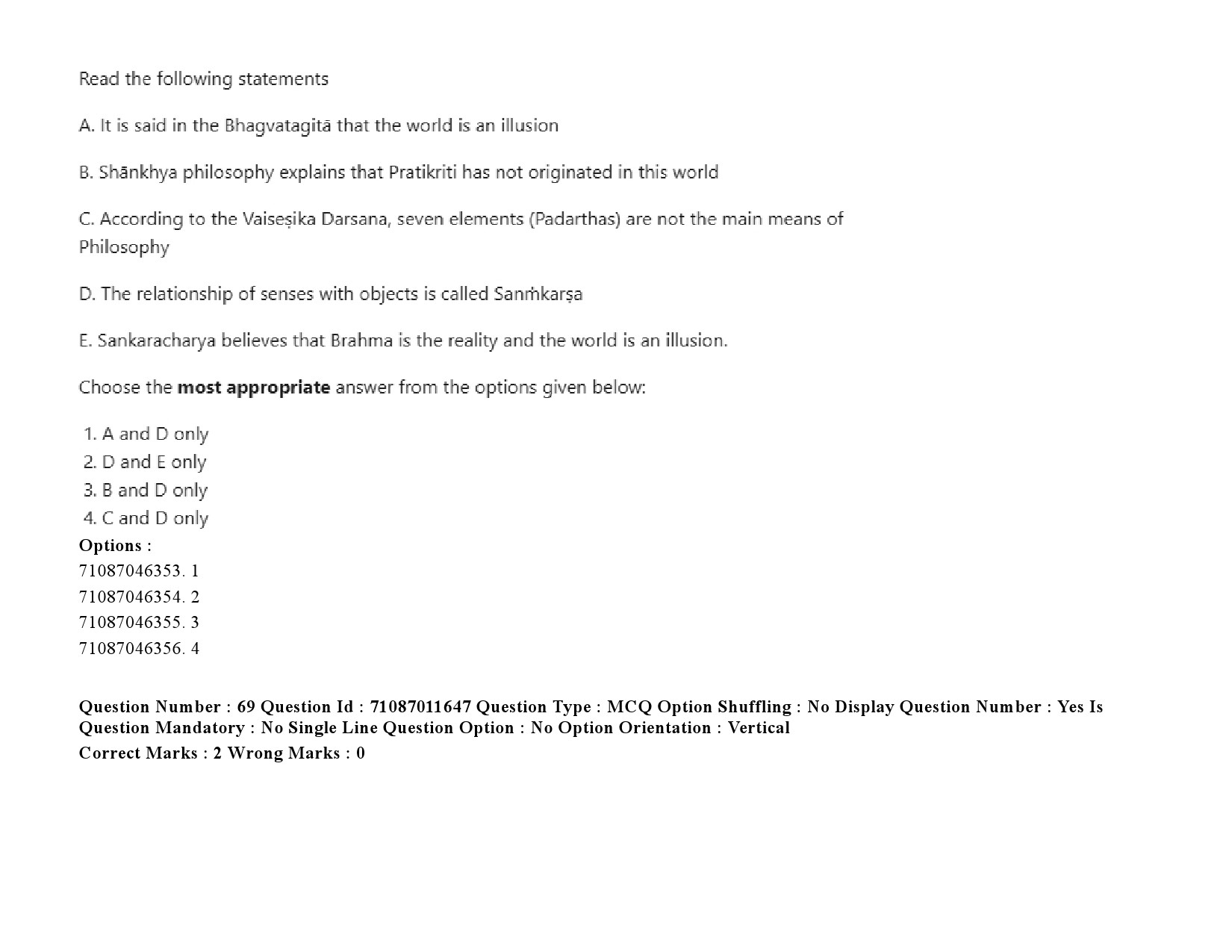 UGC NET Comparative Study of Religions Question Paper September 2020 105