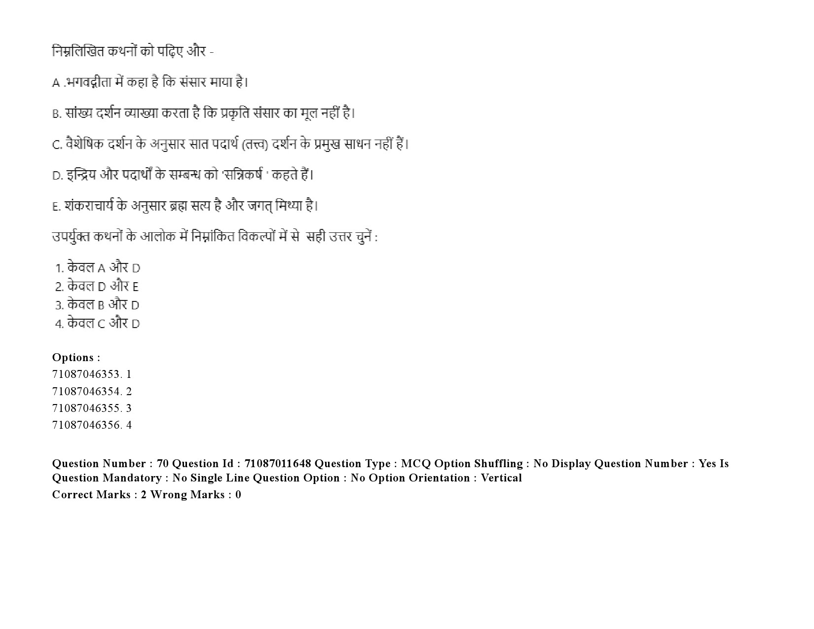 UGC NET Comparative Study of Religions Question Paper September 2020 106