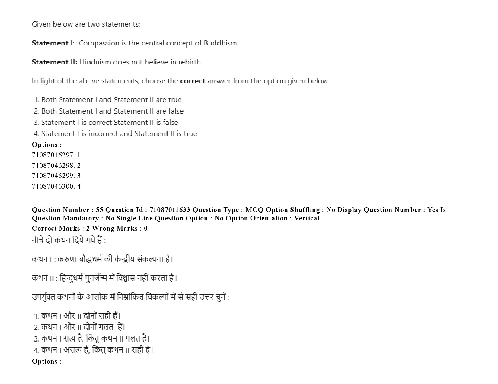 UGC NET Comparative Study of Religions Question Paper September 2020 84