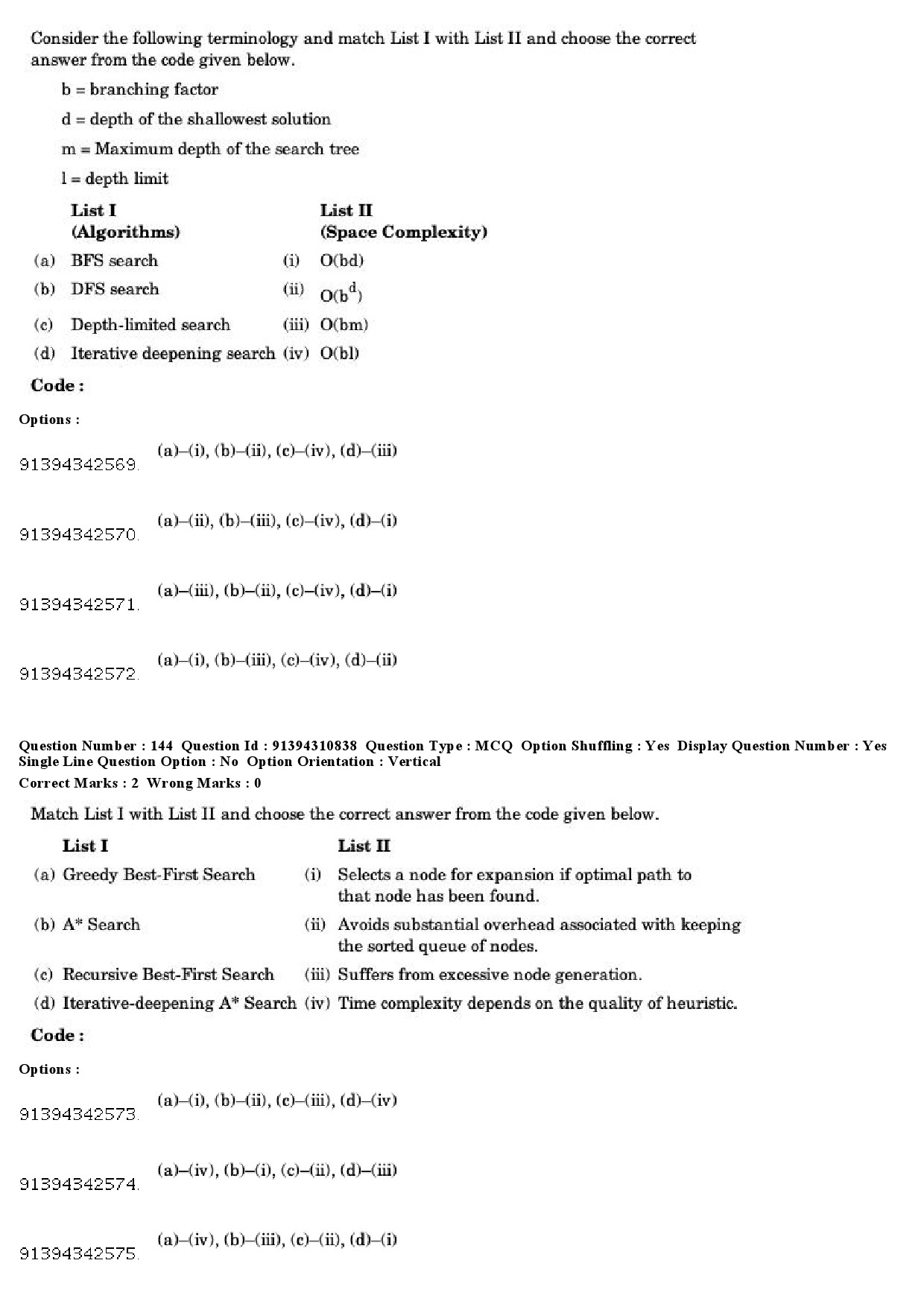 UGC NET Computer Science and Applications Question Paper December 2018 134