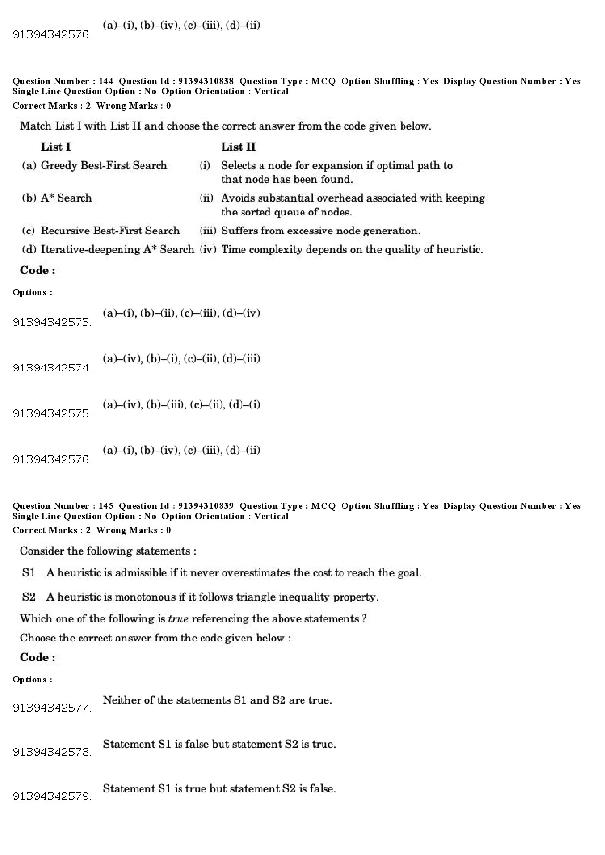 UGC NET Computer Science and Applications Question Paper December 2018 135