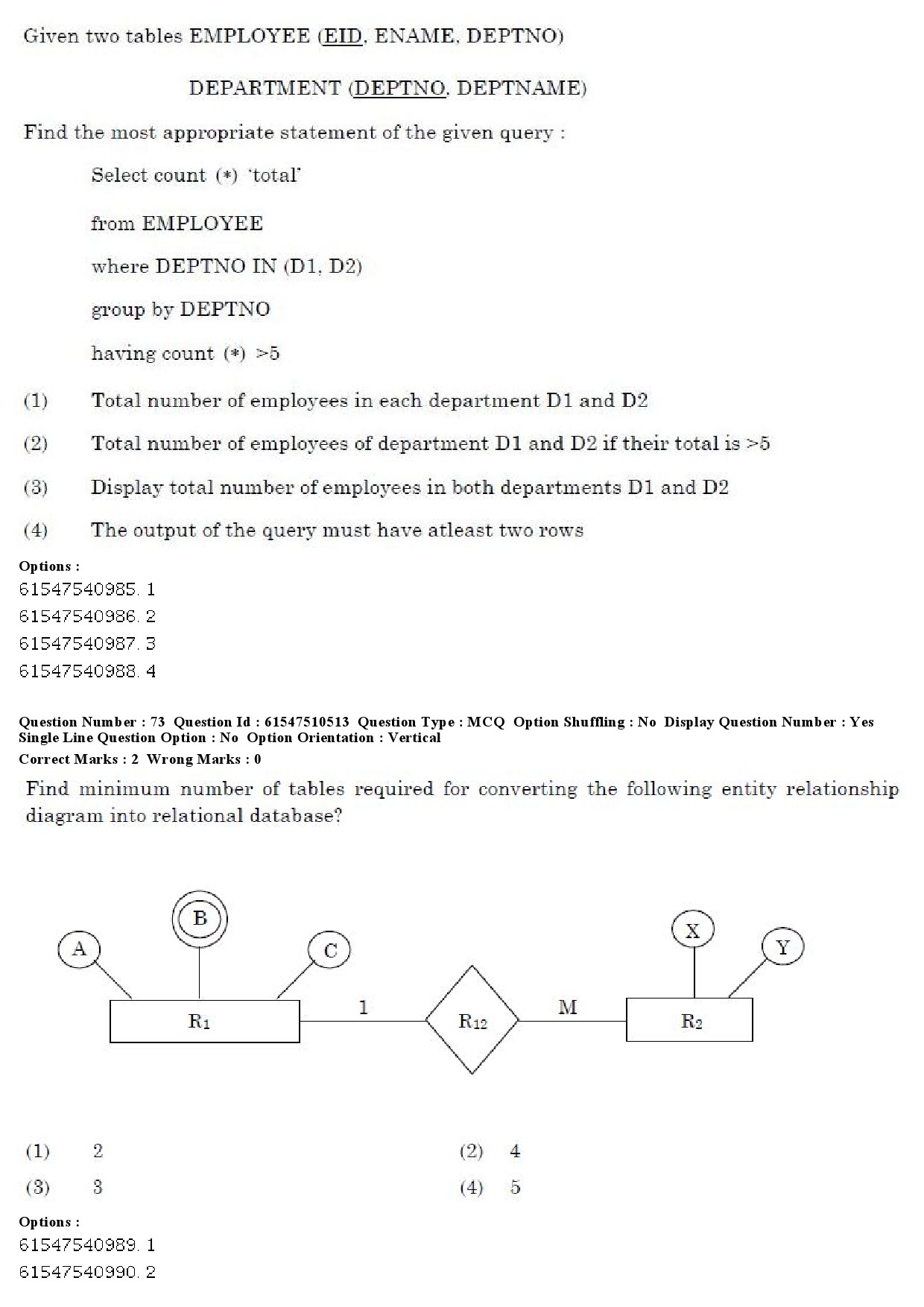 UGC NET Computer Science and Applications Question Paper December 2019 61