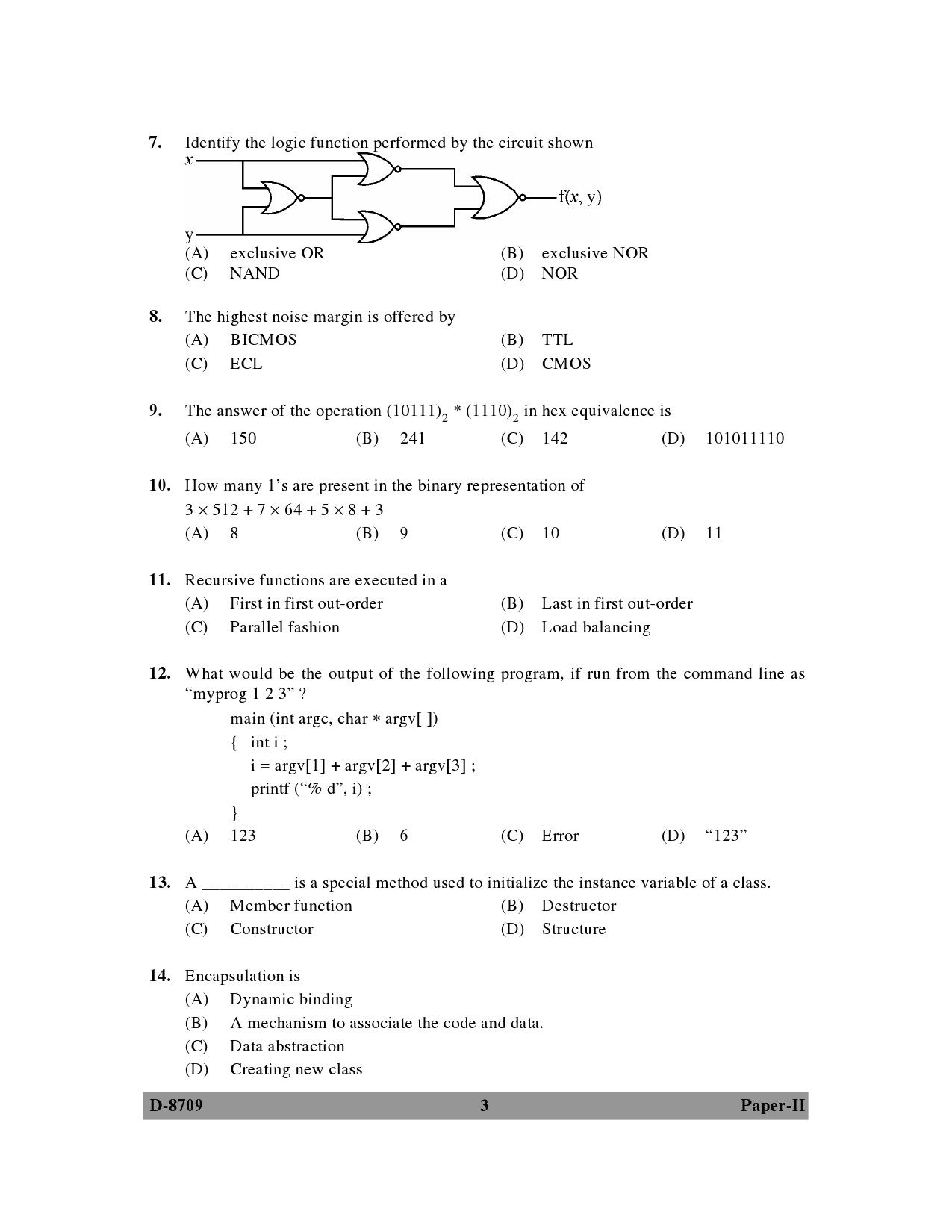 UGC NET Computer Science and Applications Question Paper II December 2009 3