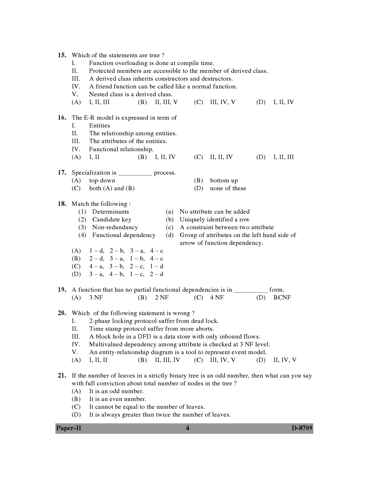 UGC NET Computer Science and Applications Question Paper II December 2009 4