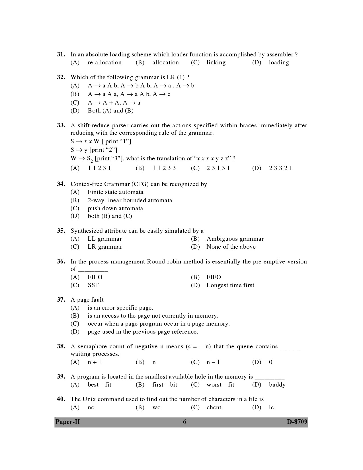 UGC NET Computer Science and Applications Question Paper II December 2009 6