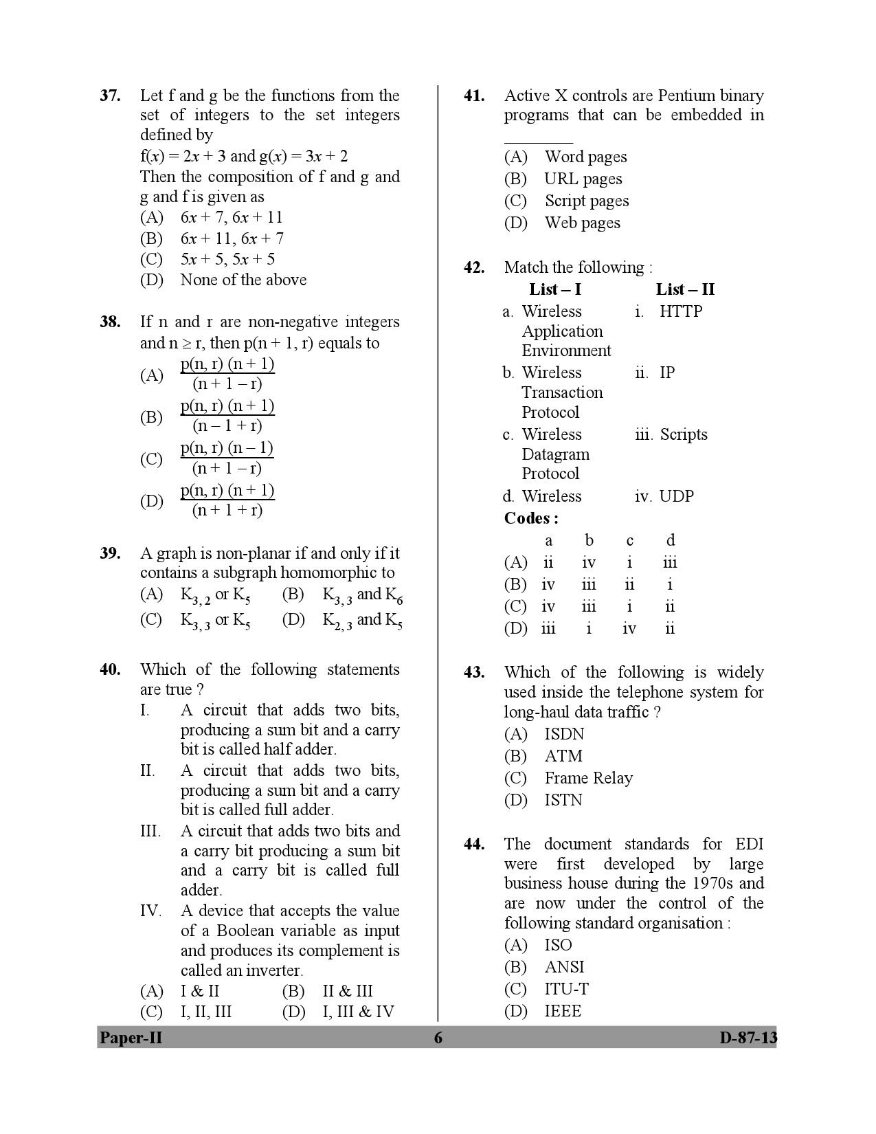 UGC NET Computer Science and Applications Question Paper II December 2013 6