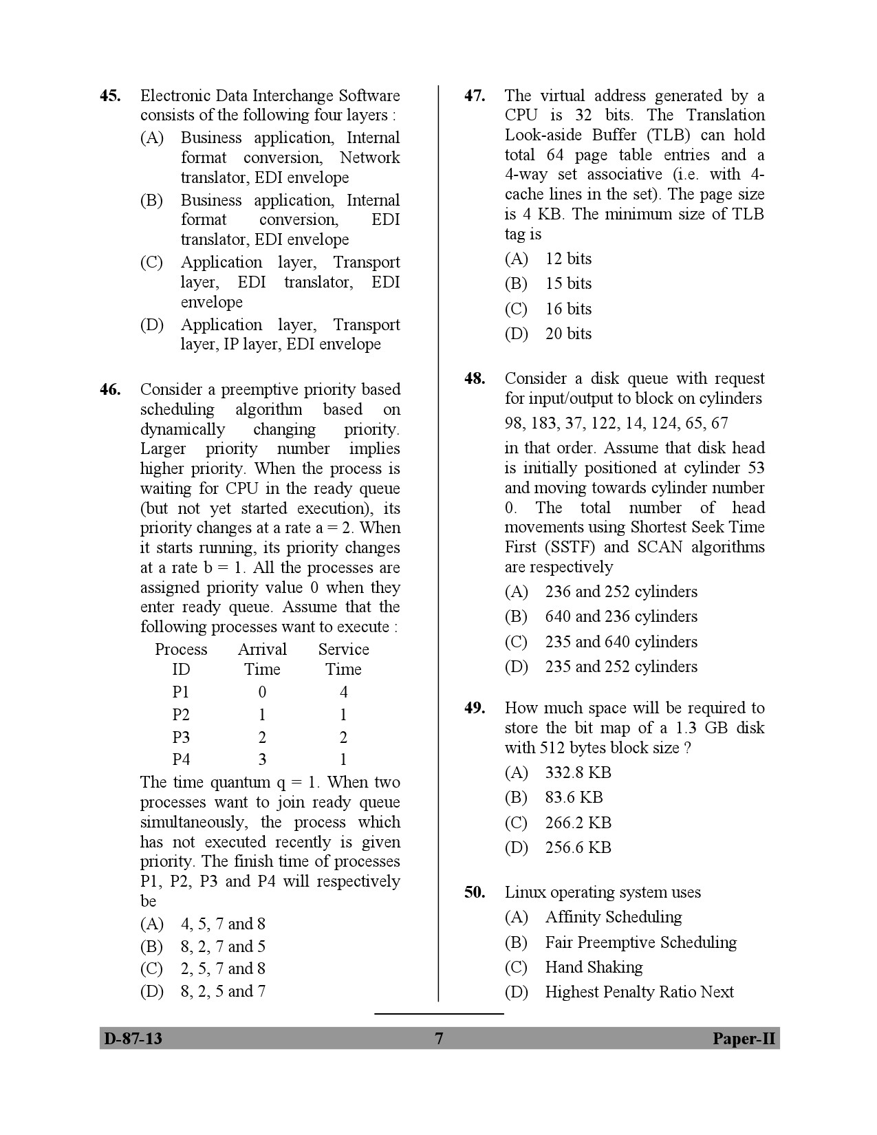 UGC NET Computer Science and Applications Question Paper II December 2013 7