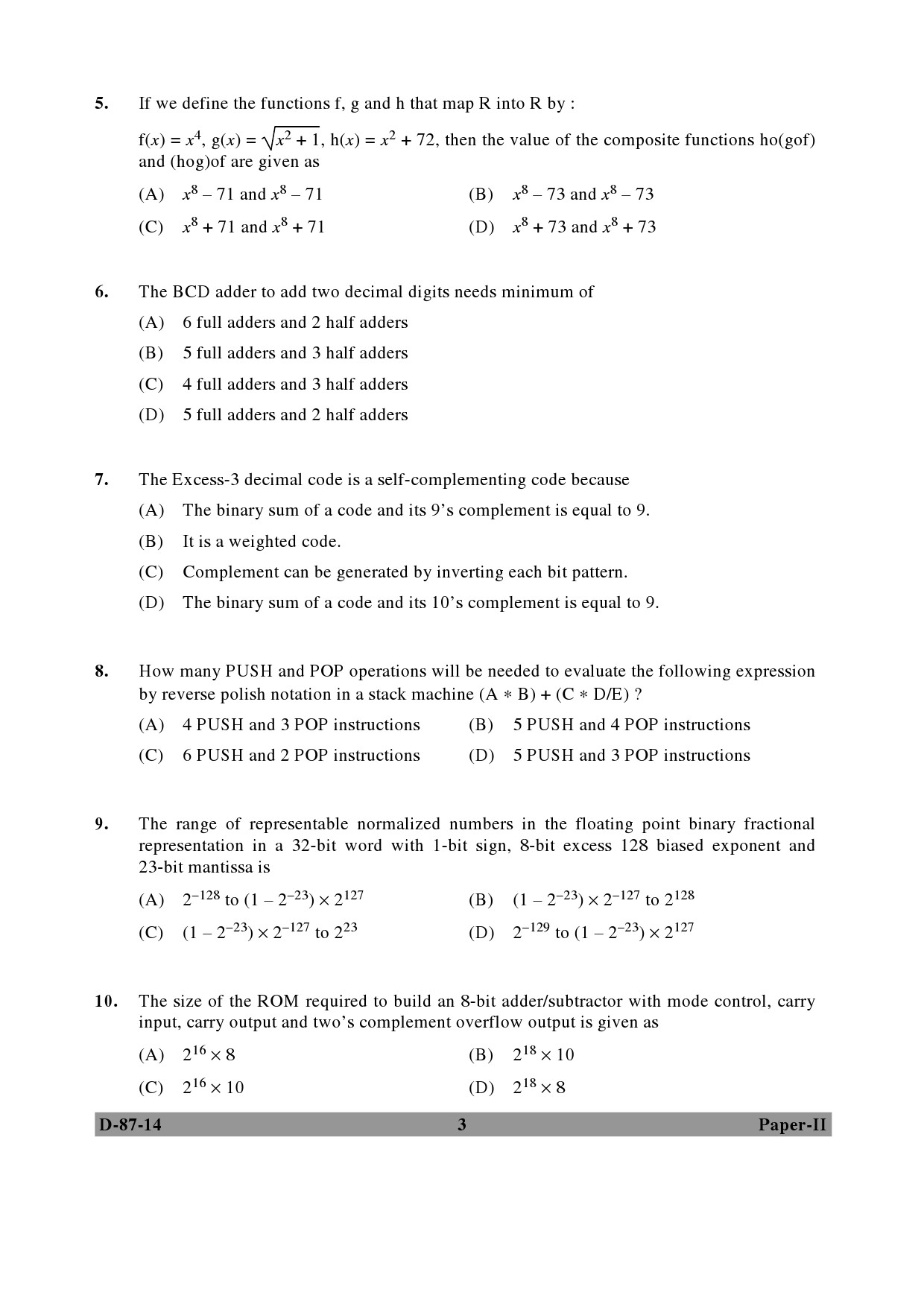 UGC NET Computer Science and Applications Question Paper II December 2014 3