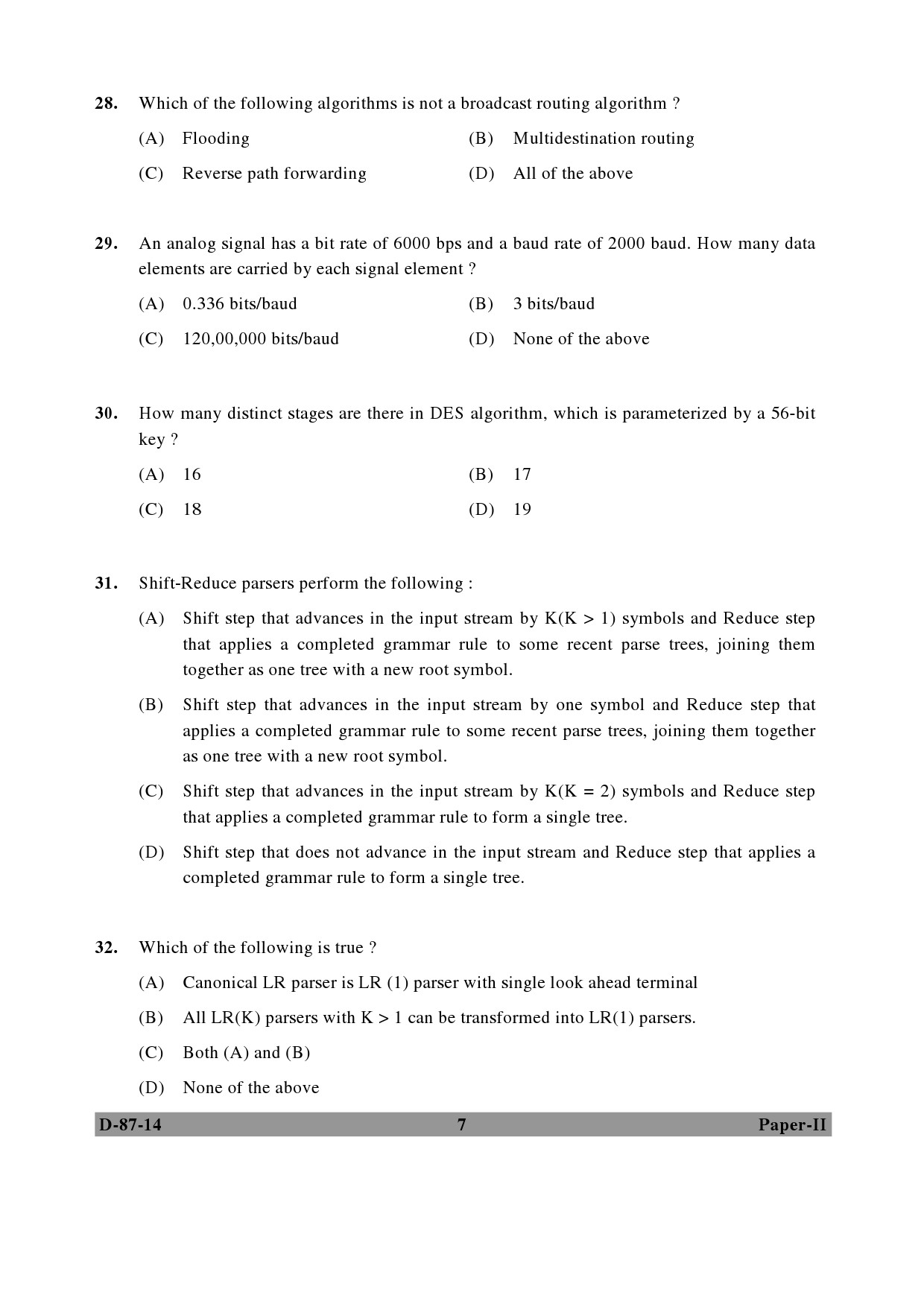 UGC NET Computer Science and Applications Question Paper II December 2014 7