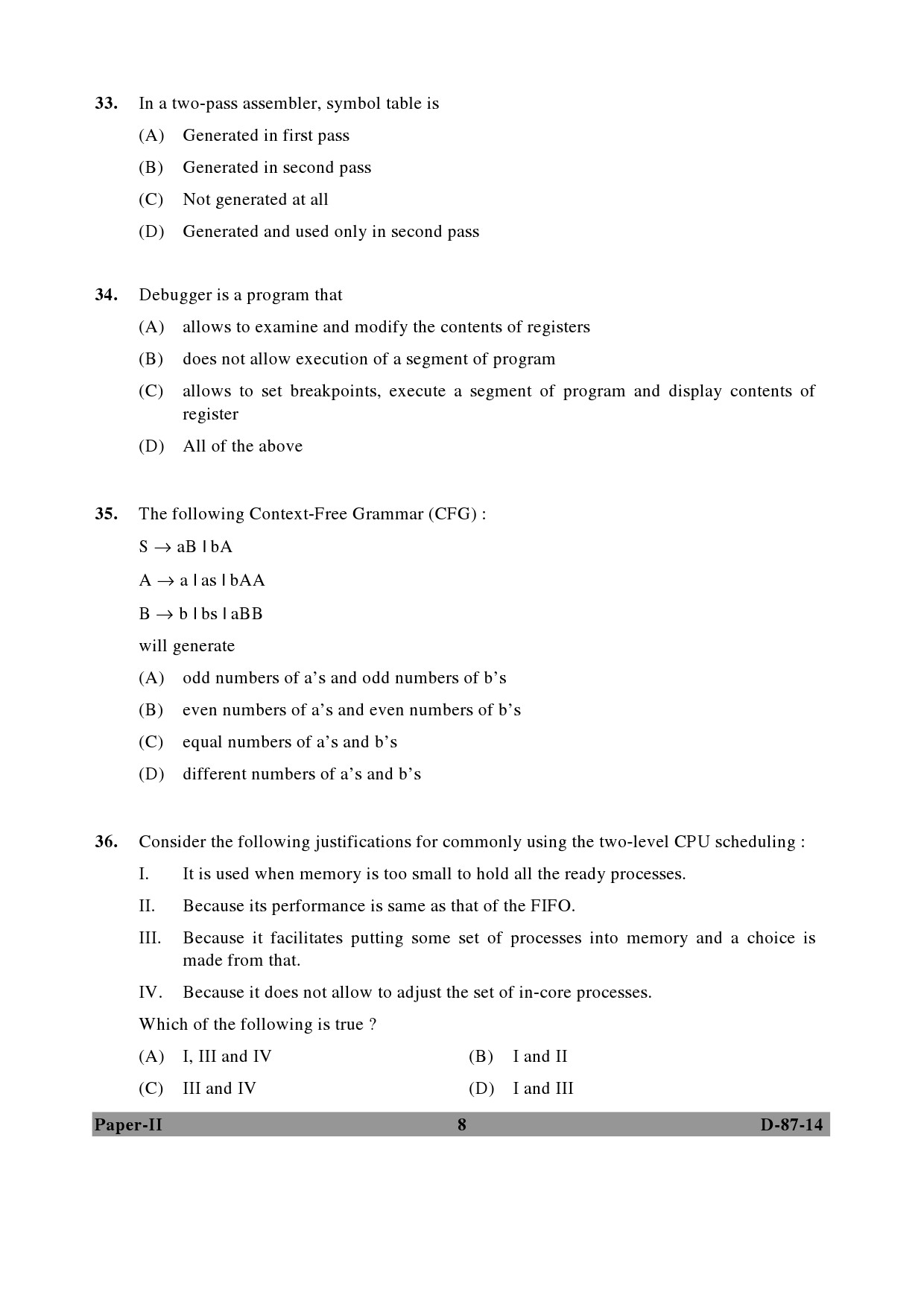 UGC NET Computer Science and Applications Question Paper II December 2014 8