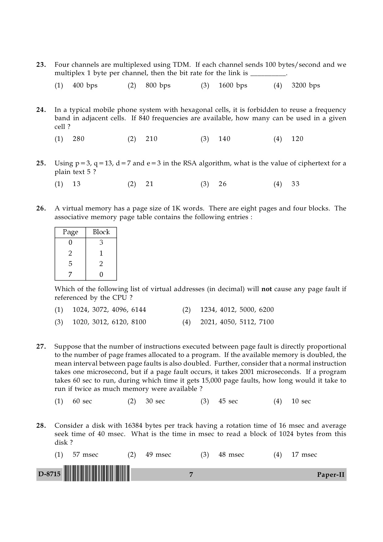 UGC NET Computer Science and Applications Question Paper II December 2015 7