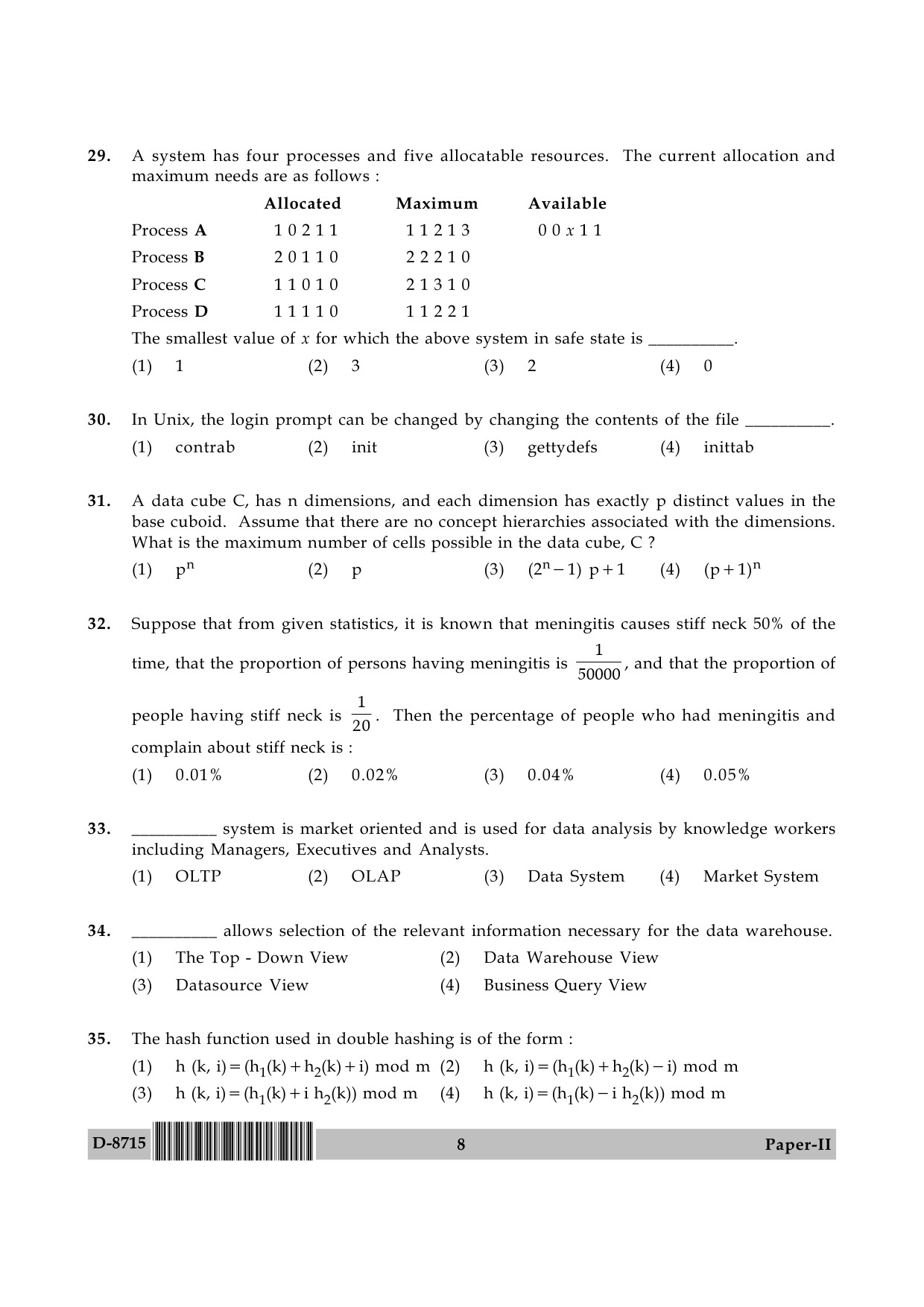 UGC NET Computer Science and Applications Question Paper II December 2015 8