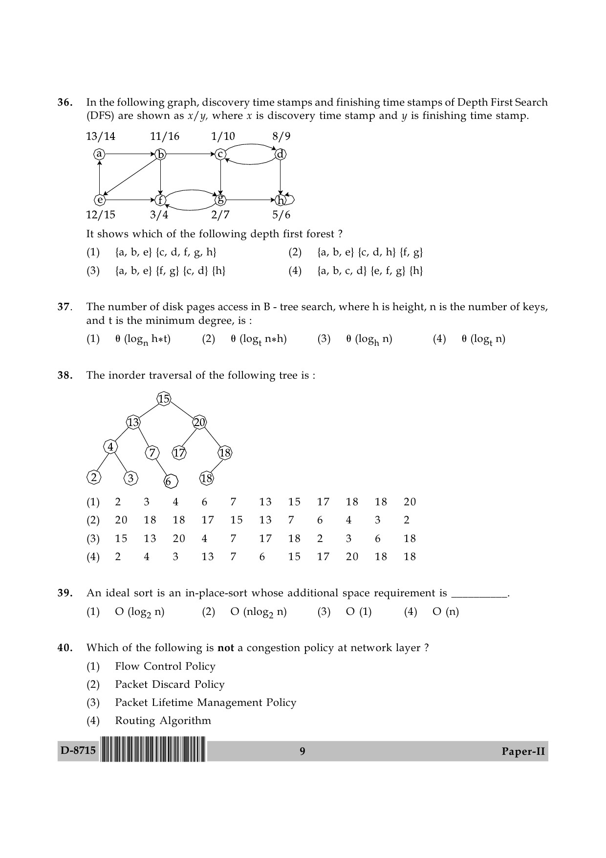 UGC NET Computer Science and Applications Question Paper II December 2015 9