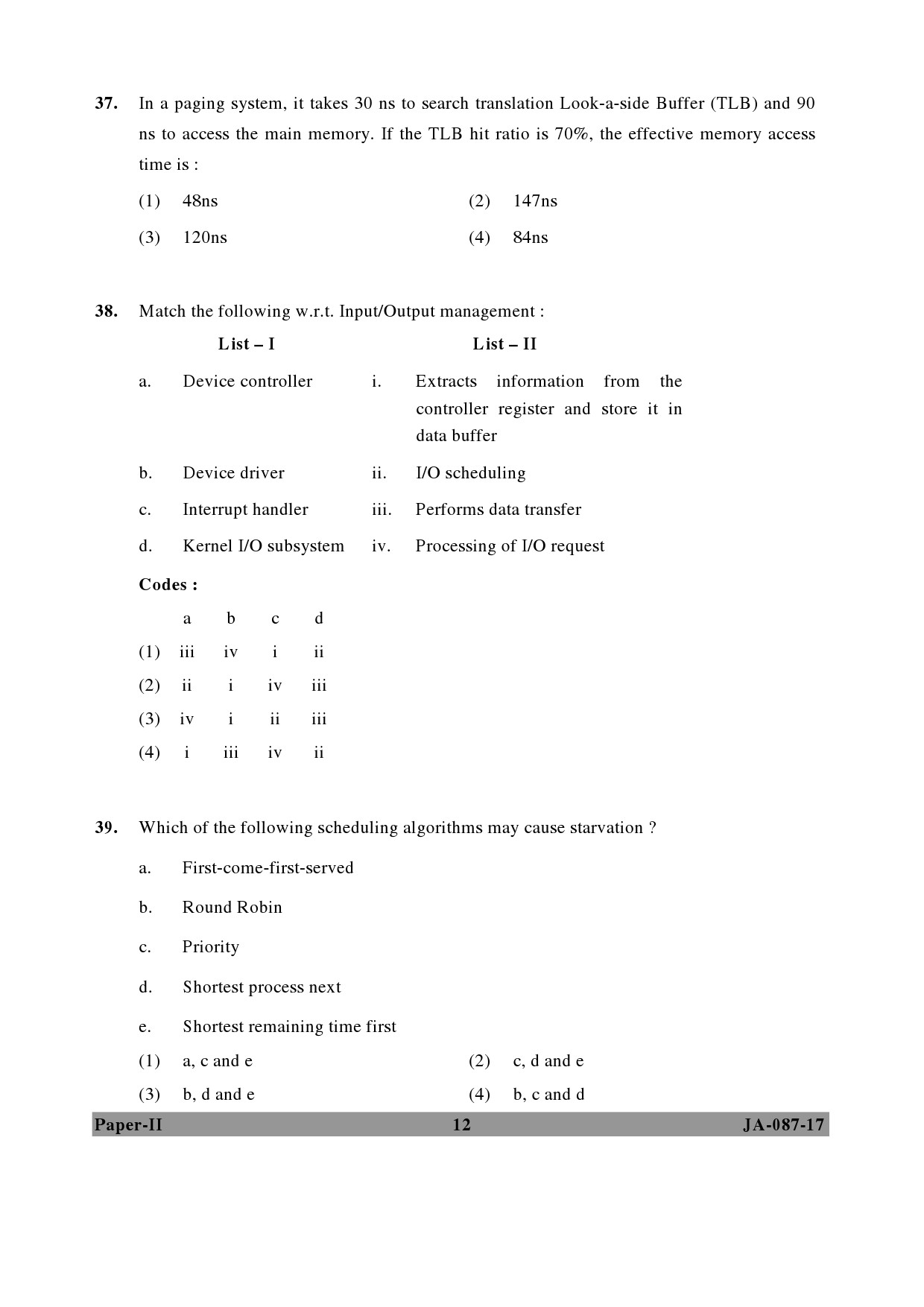 UGC NET Computer Science and Applications Question Paper II January 2017 12