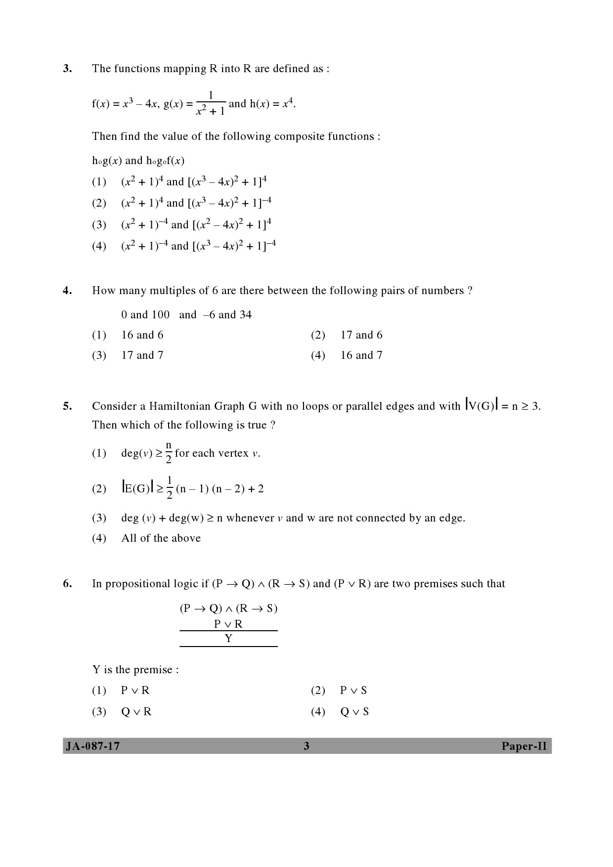 UGC NET Computer Science and Applications Question Paper II January 2017 3