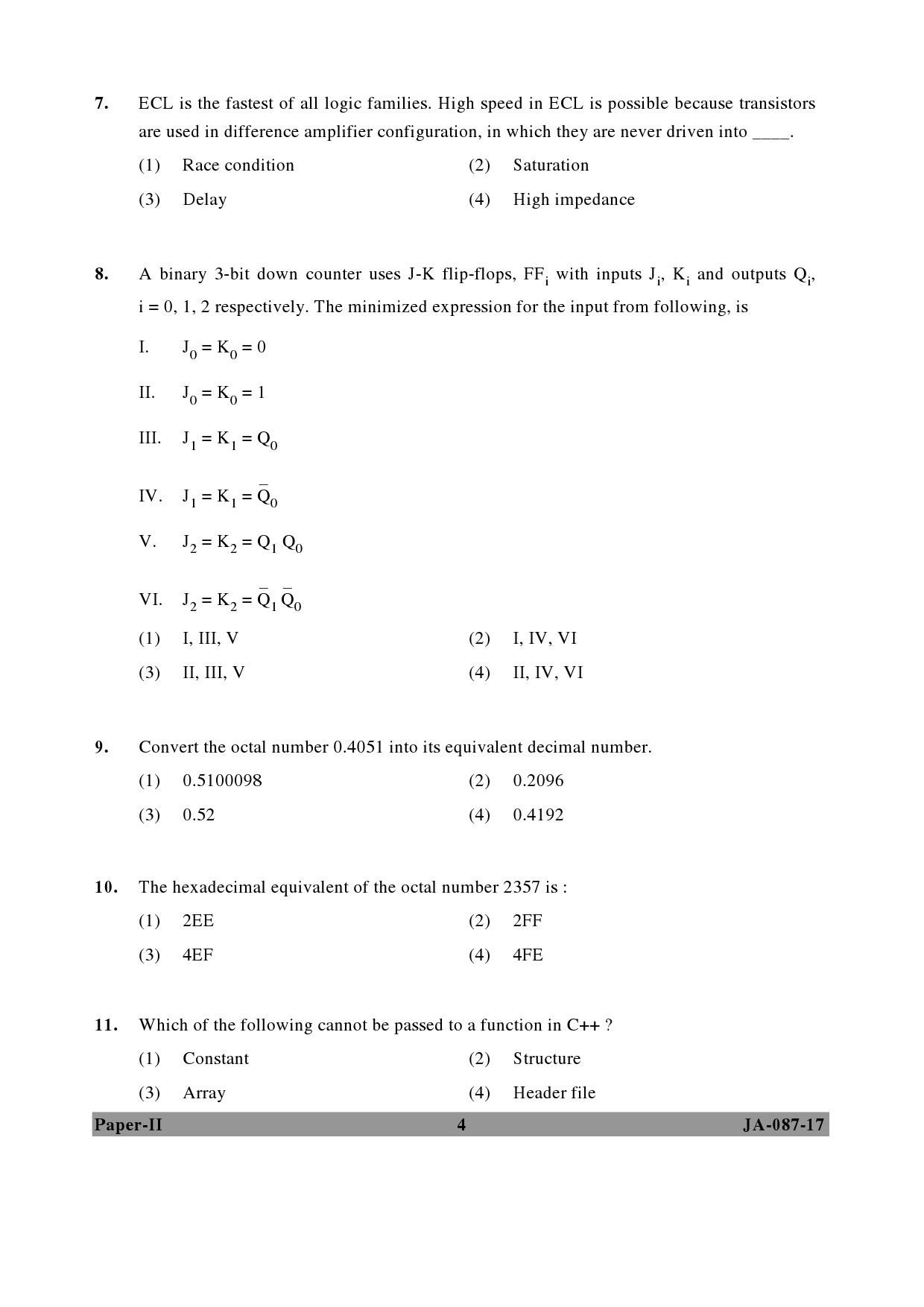 UGC NET Computer Science and Applications Question Paper II January 2017 4