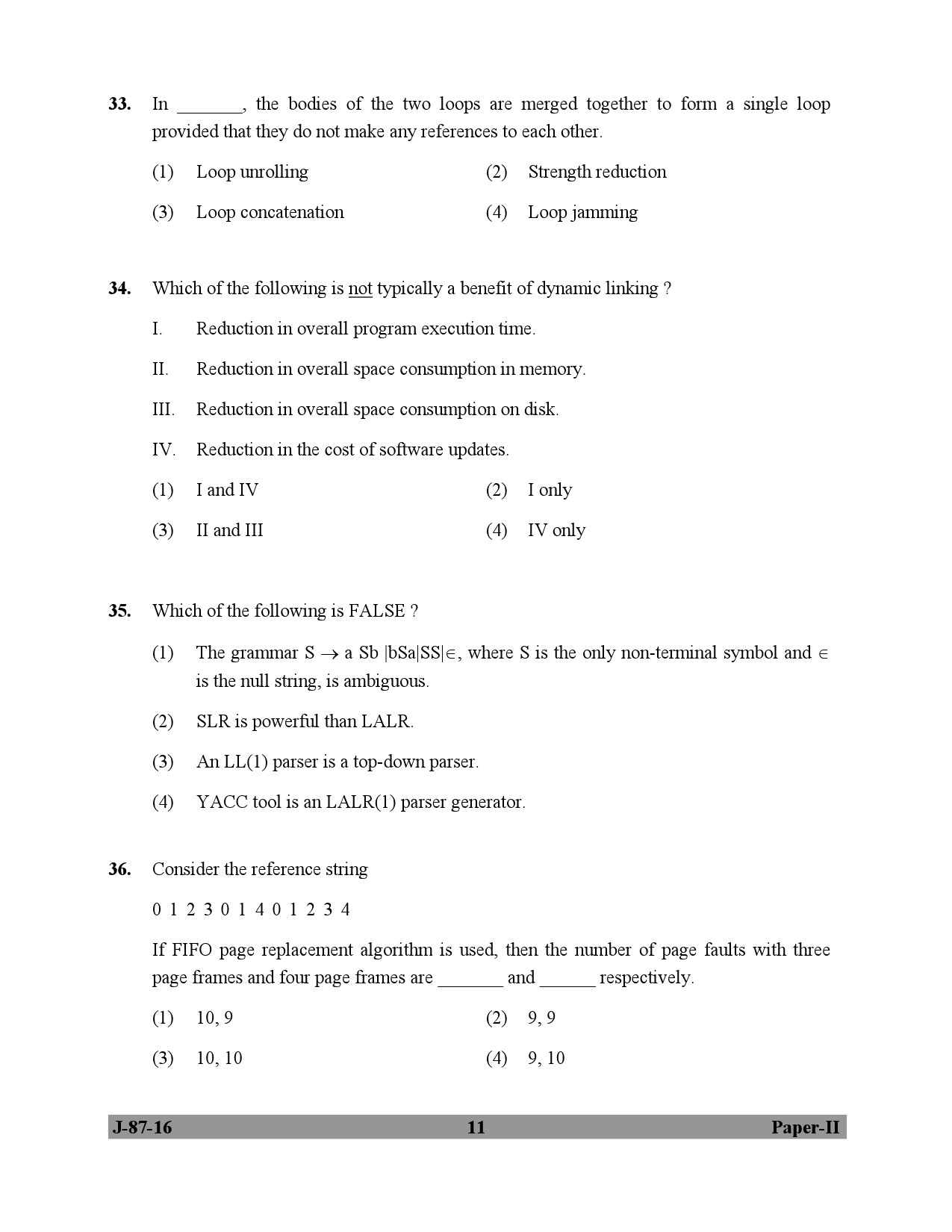 UGC NET Computer Science and Applications Question Paper II July 2016 11