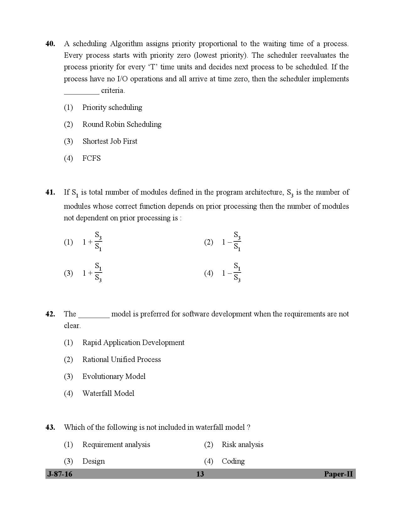 UGC NET Computer Science and Applications Question Paper II July 2016 13