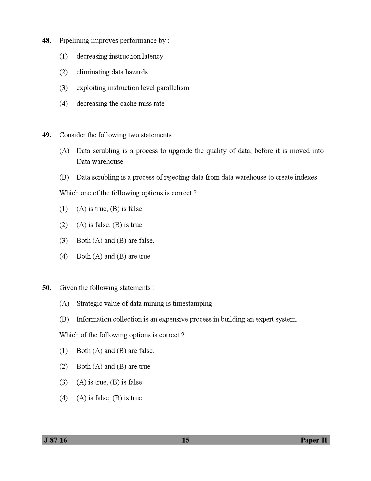 UGC NET Computer Science and Applications Question Paper II July 2016 15