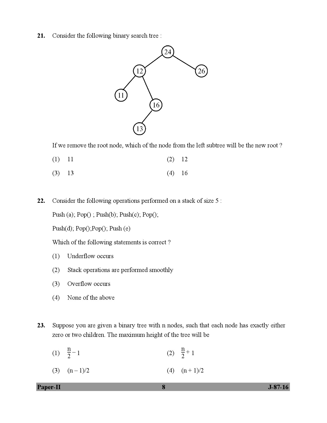 UGC NET Computer Science and Applications Question Paper II July 2016 8