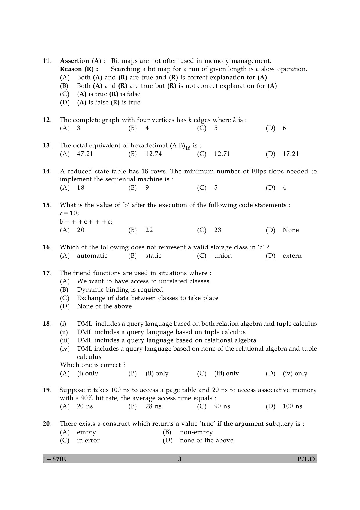 UGC NET Computer Science and Applications Question Paper II June 2009 3