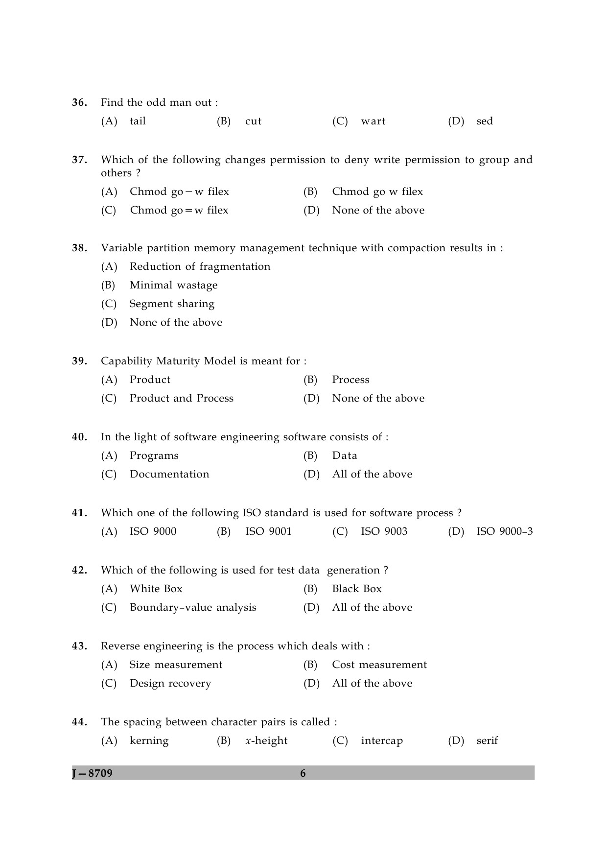 UGC NET Computer Science and Applications Question Paper II June 2009 6