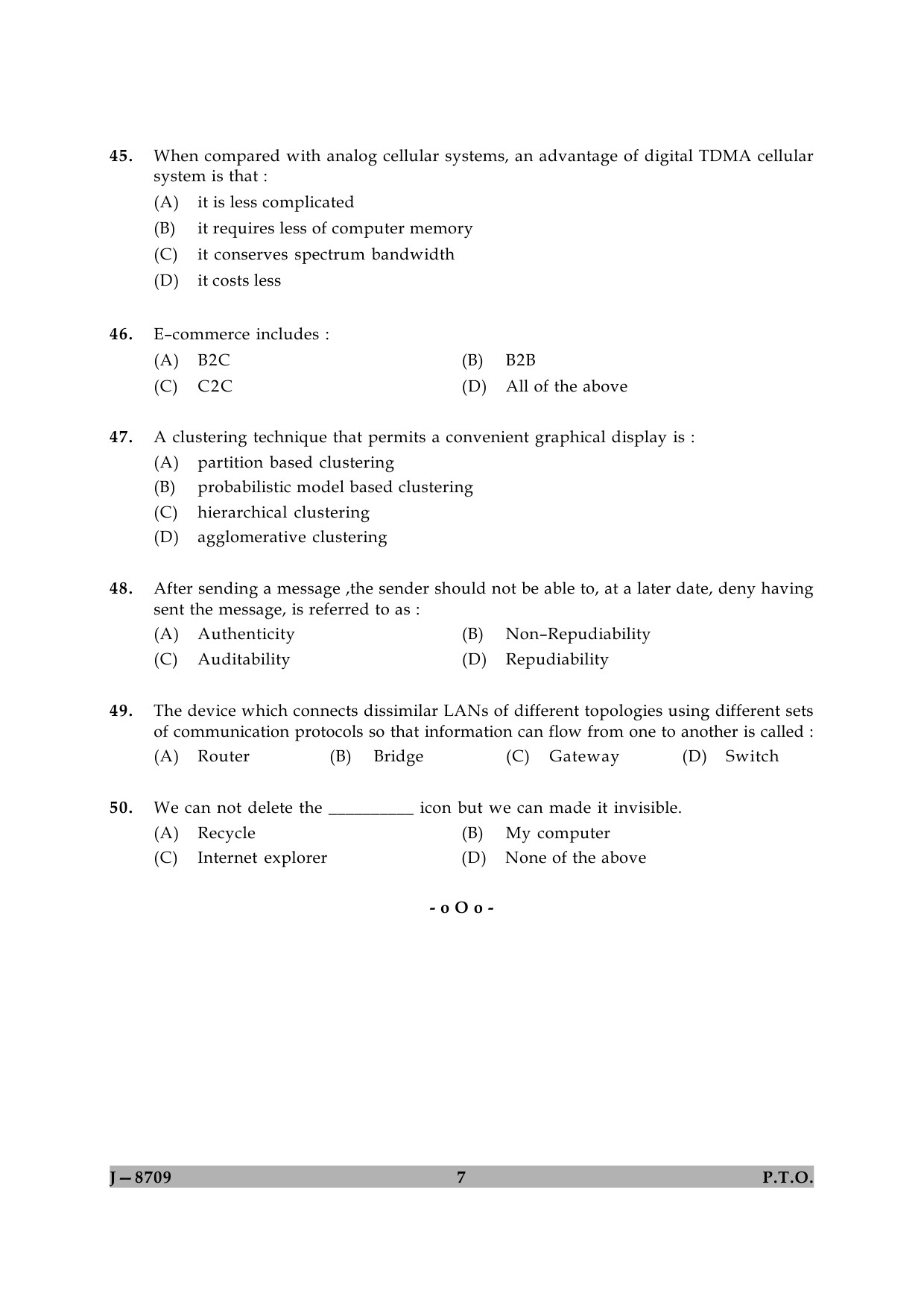 UGC NET Computer Science and Applications Question Paper II June 2009 7