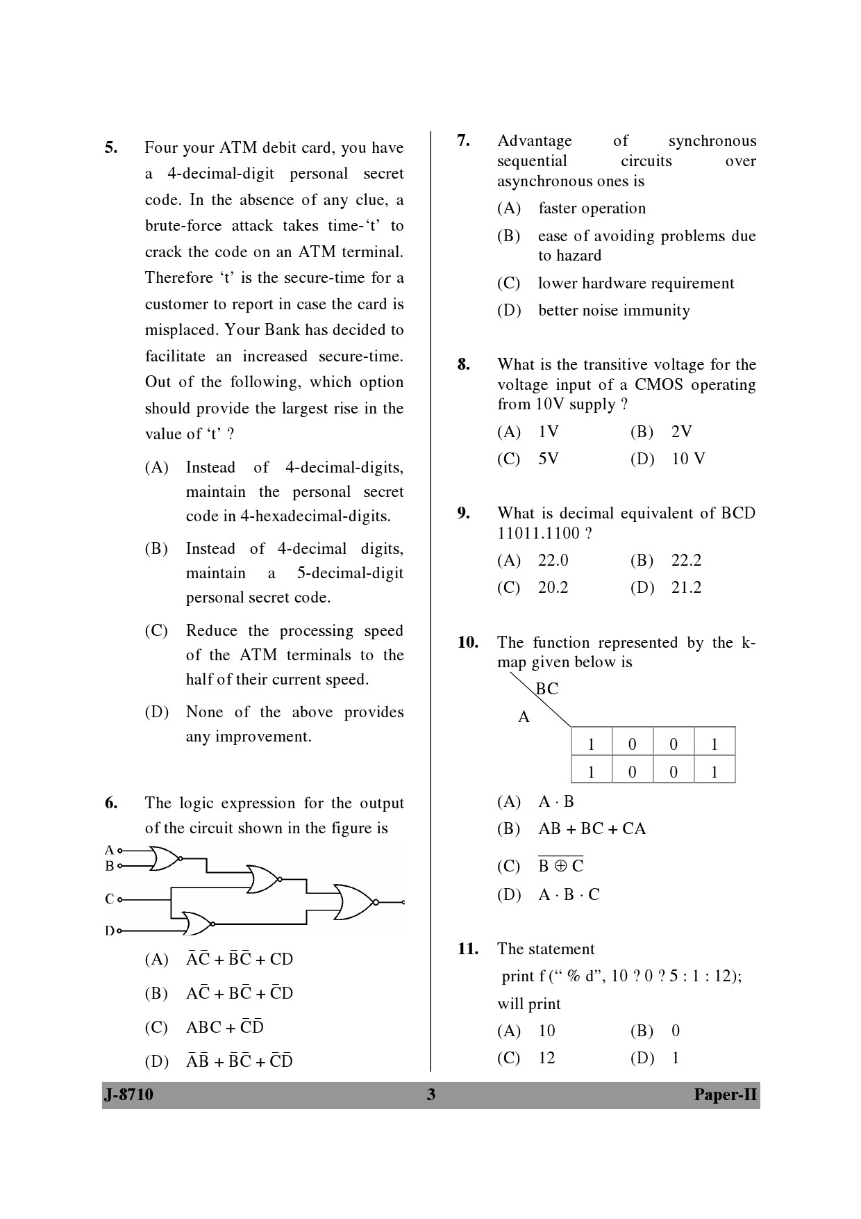 UGC NET Computer Science and Applications Question Paper II June 2010 3