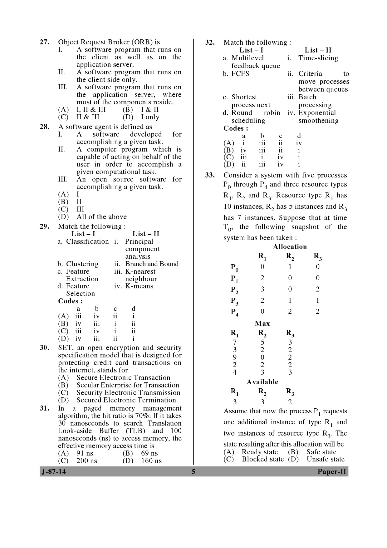 UGC NET Computer Science and Applications Question Paper II June 2014 5