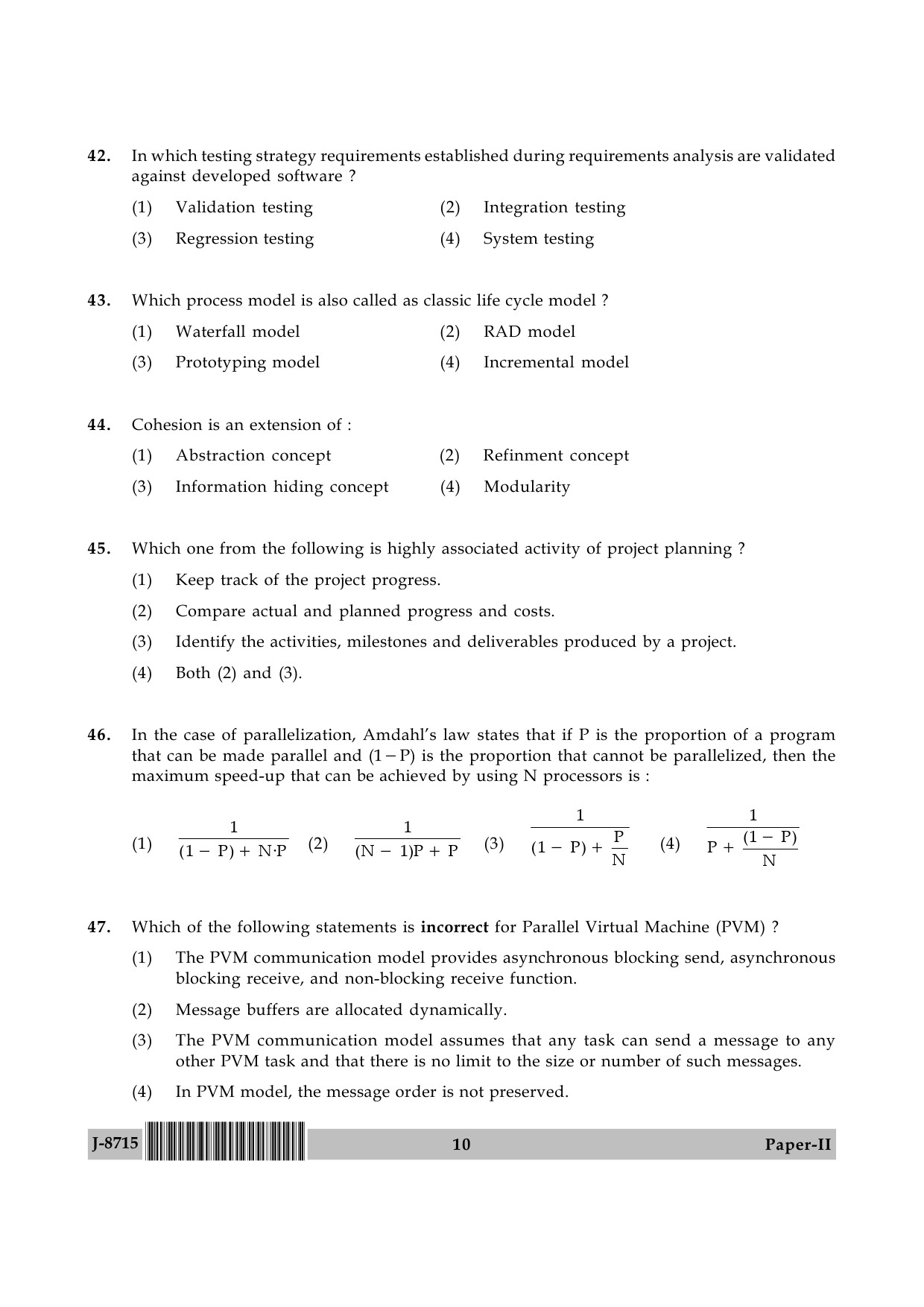 UGC NET Computer Science and Applications Question Paper II June 2015 10