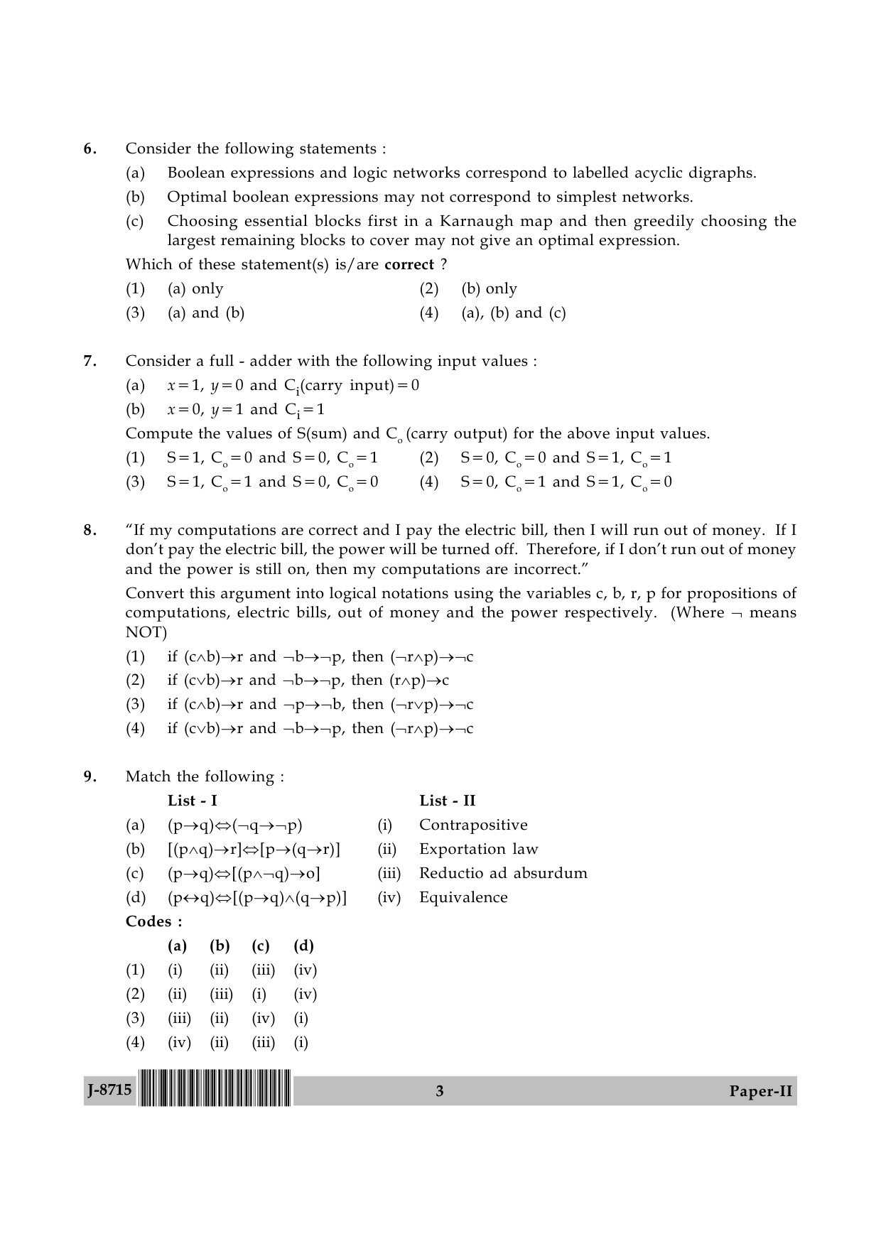 UGC NET Computer Science and Applications Question Paper II June 2015 3