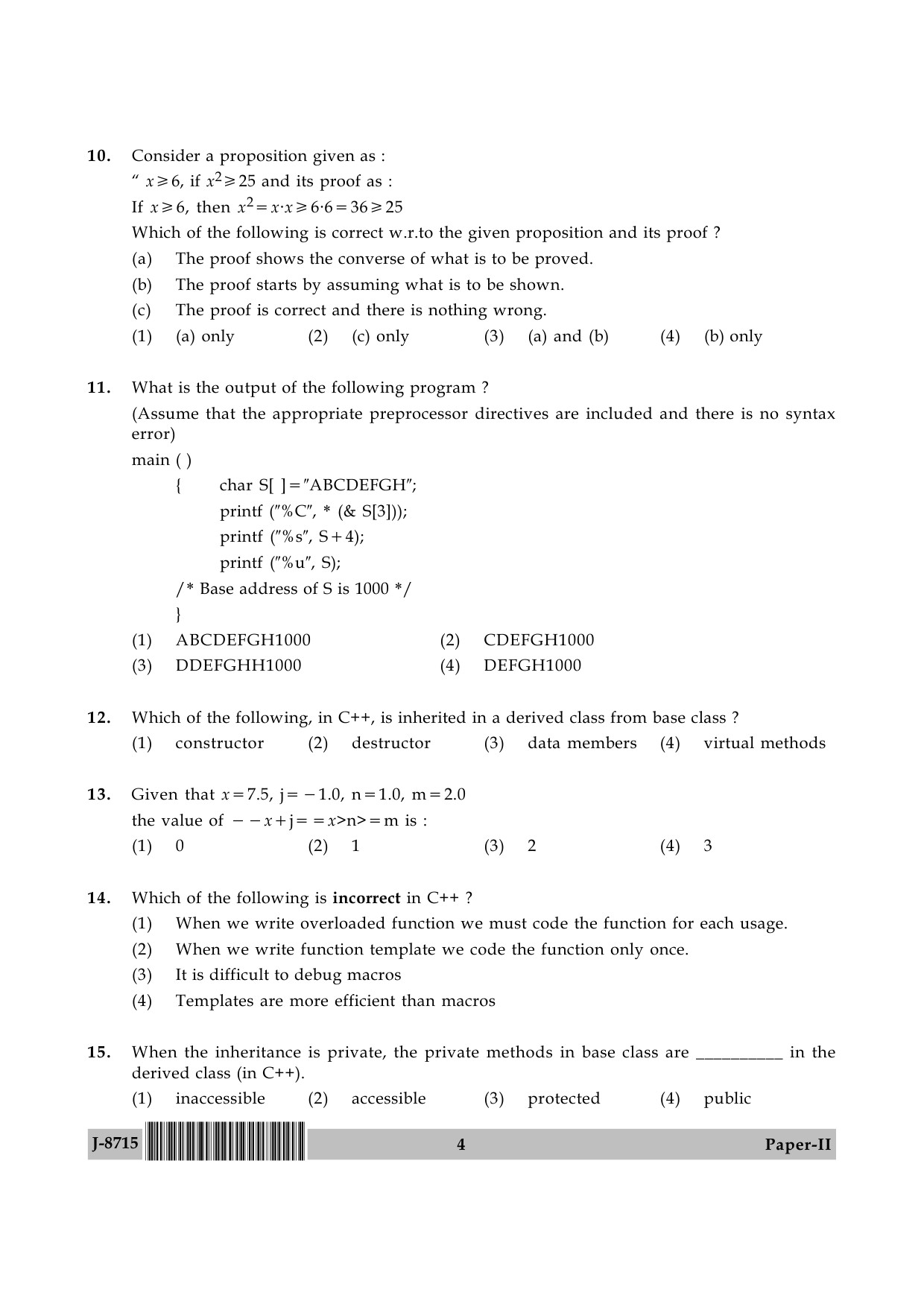 UGC NET Computer Science and Applications Question Paper II June 2015 4