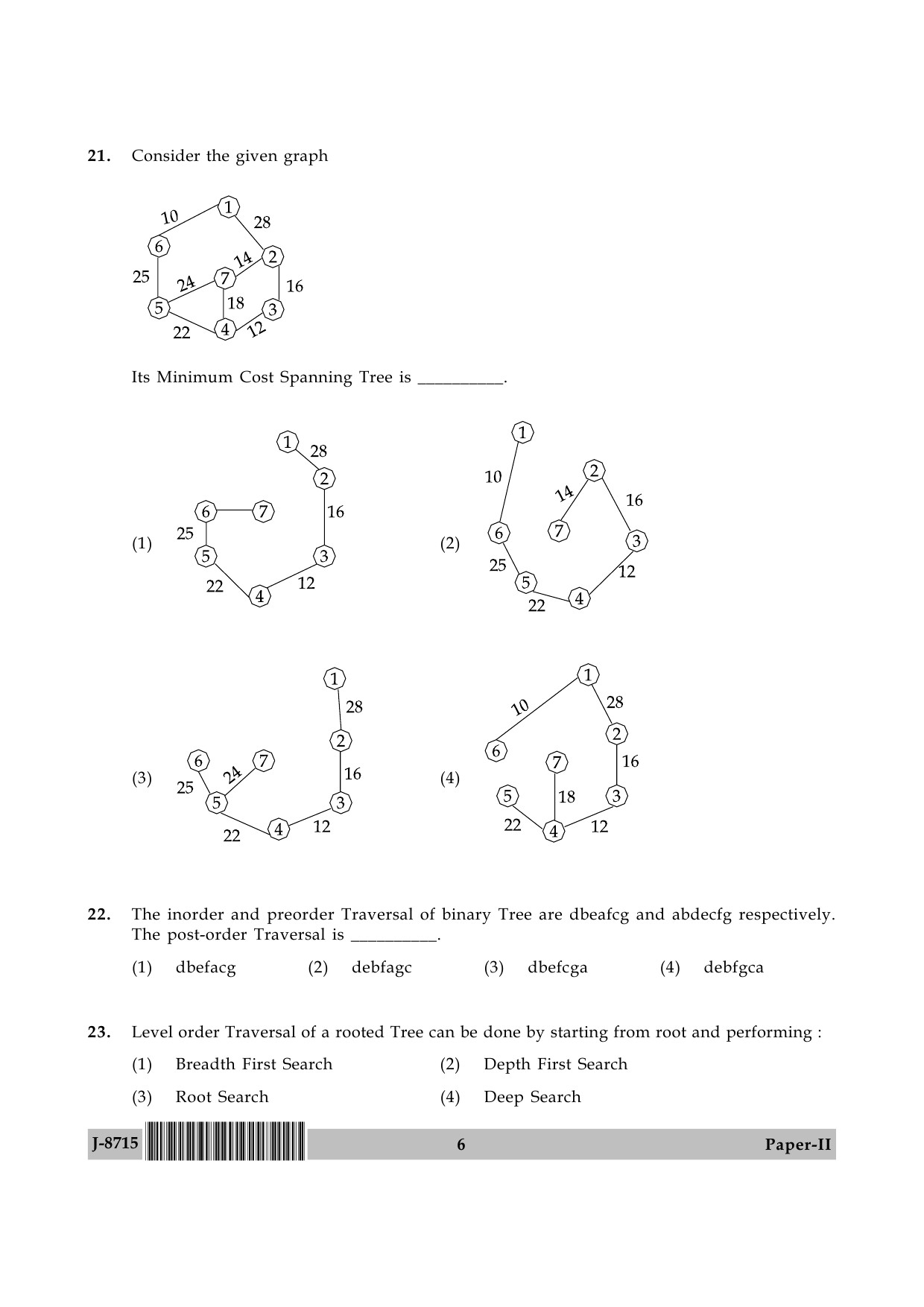 UGC NET Computer Science and Applications Question Paper II June 2015 6