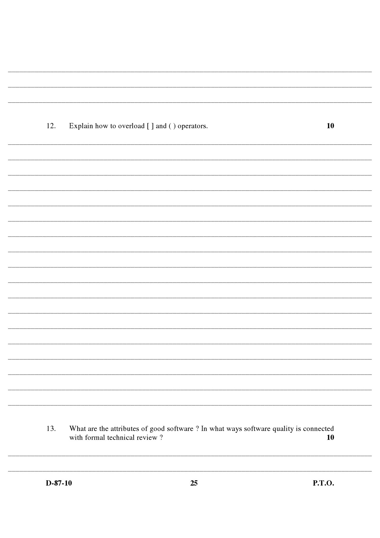 UGC NET Computer Science and Applications Question Paper III December 2010 12