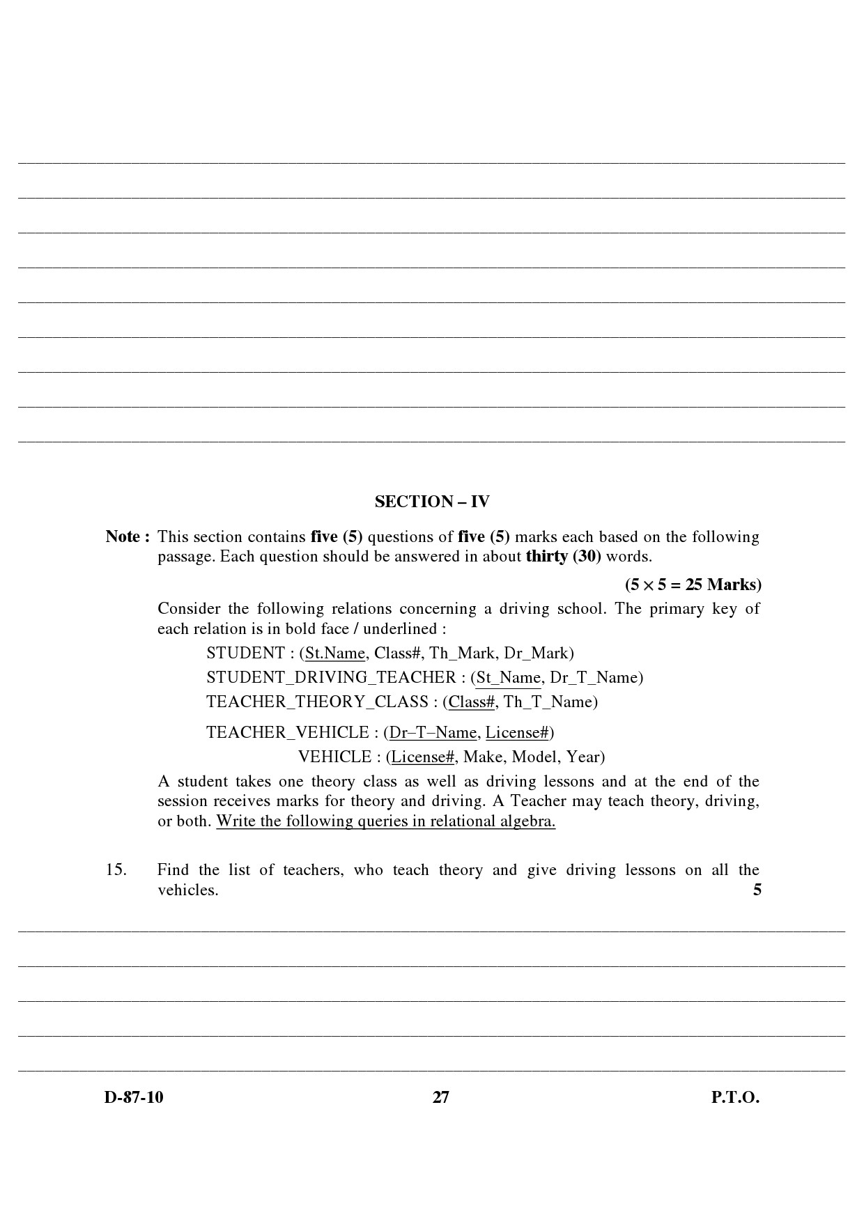 UGC NET Computer Science and Applications Question Paper III December 2010 14