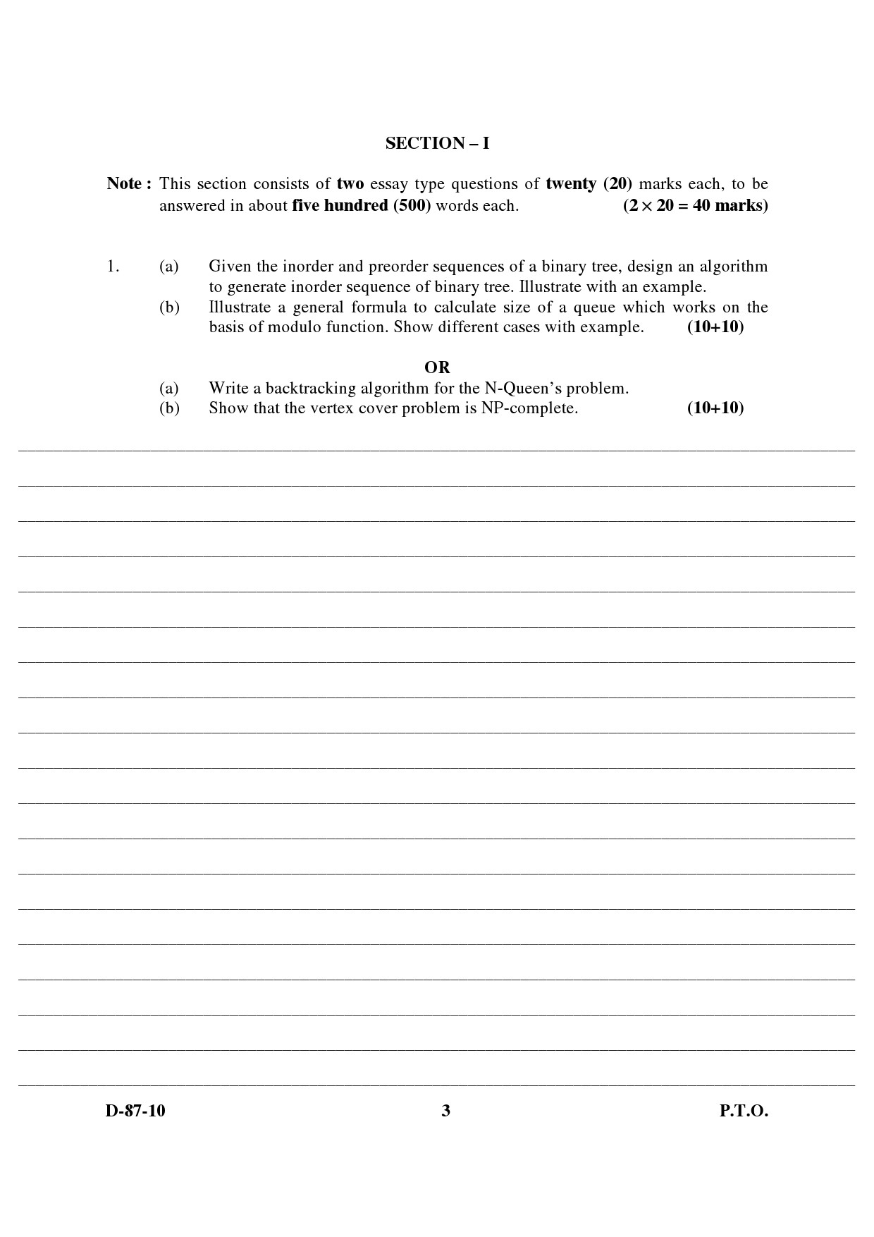 UGC NET Computer Science and Applications Question Paper III December 2010 3