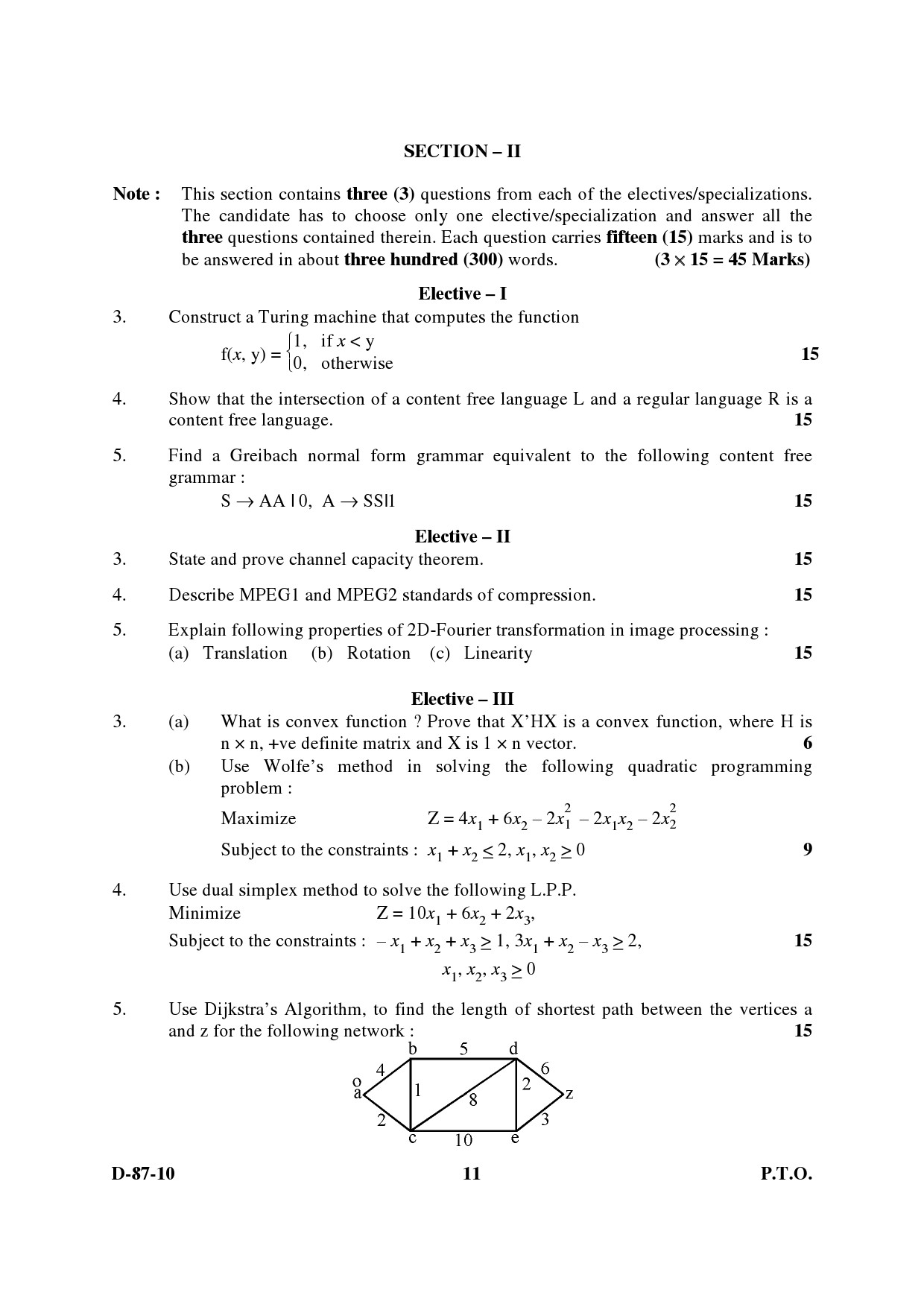 UGC NET Computer Science and Applications Question Paper III December 2010 5