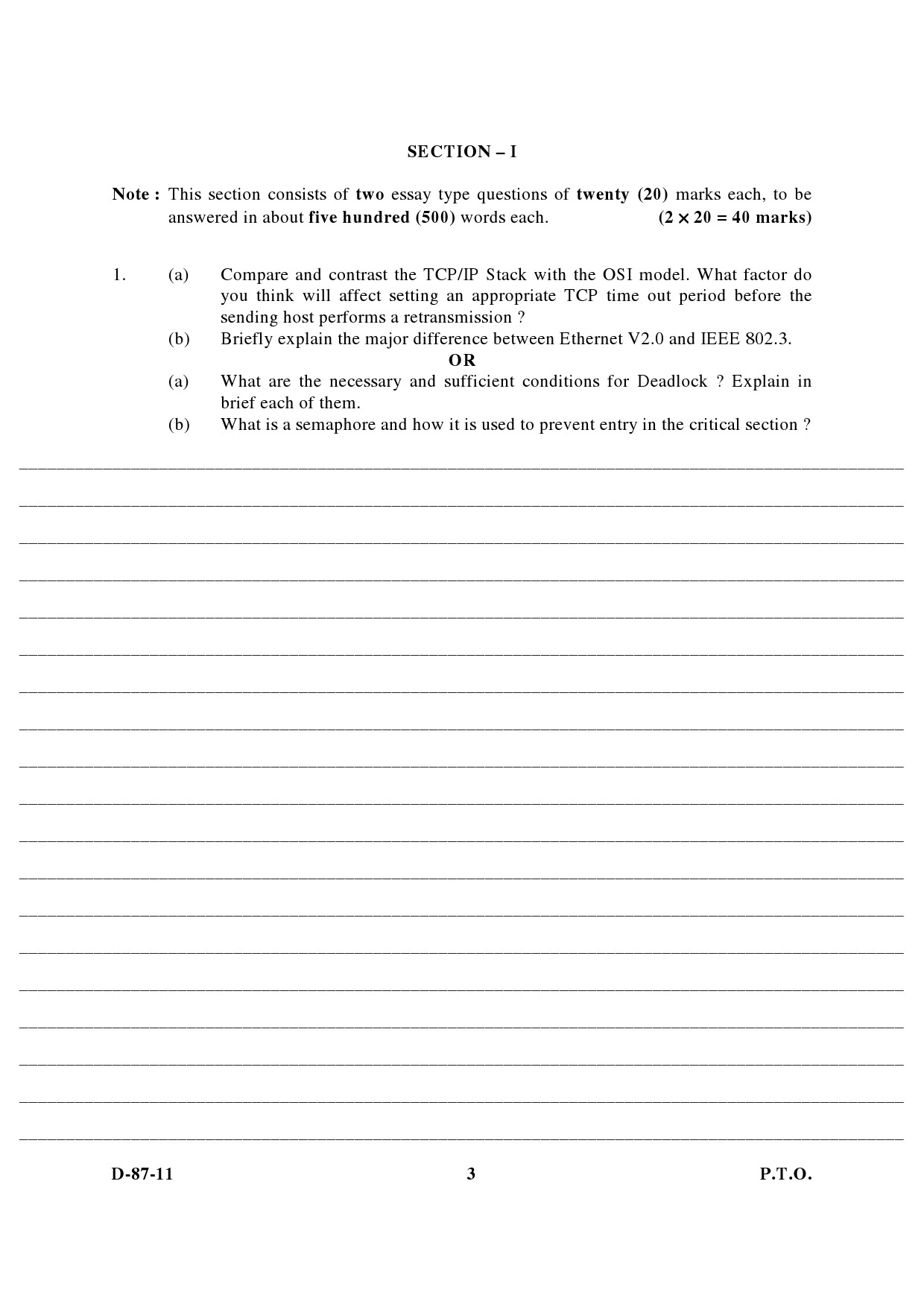 UGC NET Computer Science and Applications Question Paper III December 2011 3