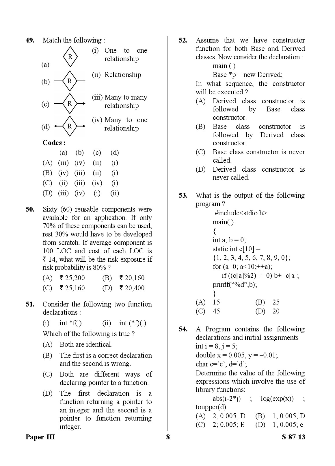 UGC NET Computer Science and Applications Question Paper III Exam September 2013 8